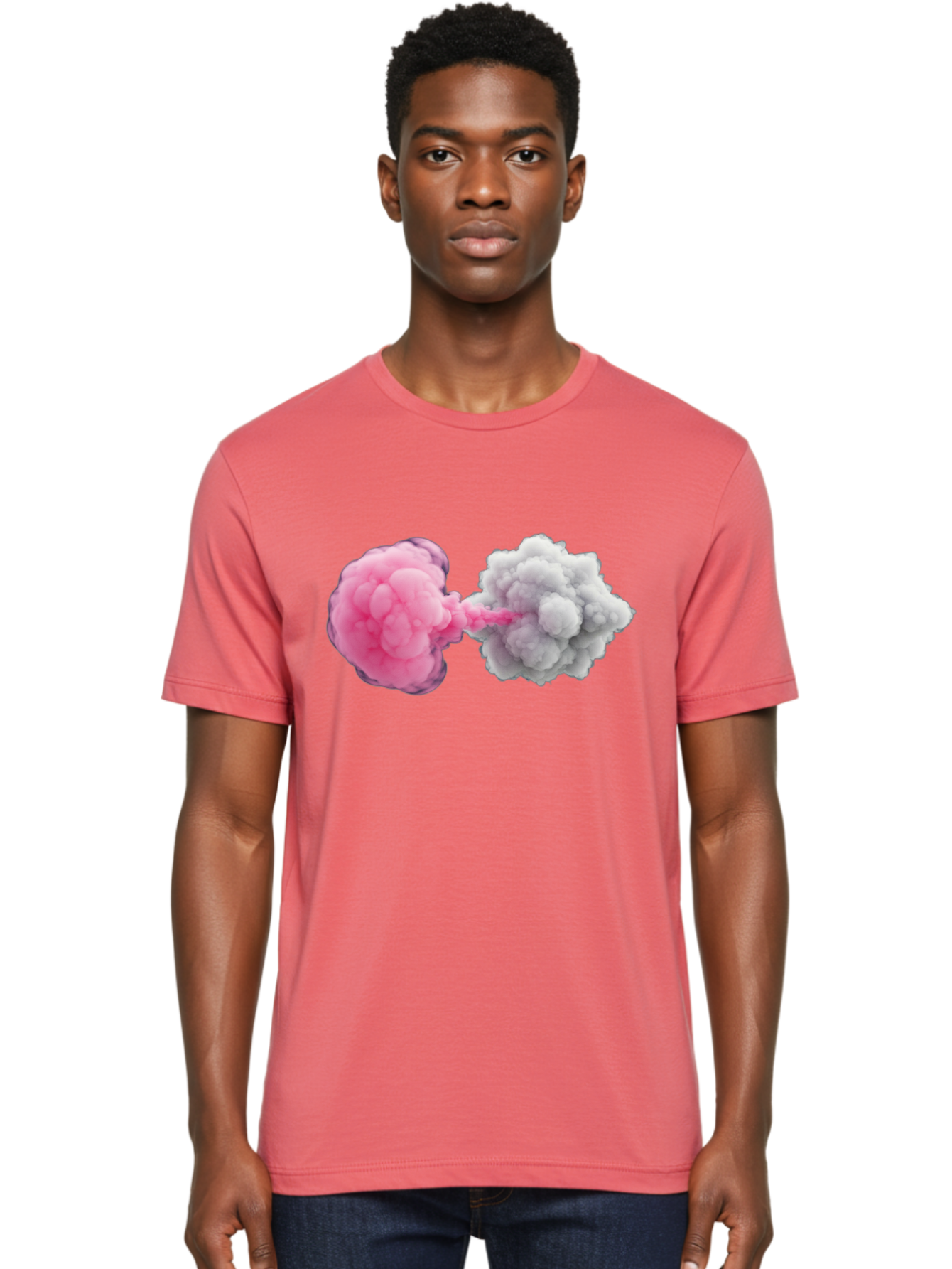 Pink-And-White-Smoke-Bombs Men'S Graphic Tee, 100% Cotton, Comfortable Casual Summer Wear, Machine Washable, Vintage Camera, Old Camera, Antique Camera, Black Camera, Classic Photography, Photography Equipment, Nostalgic Device, Film Camera, Bal074
