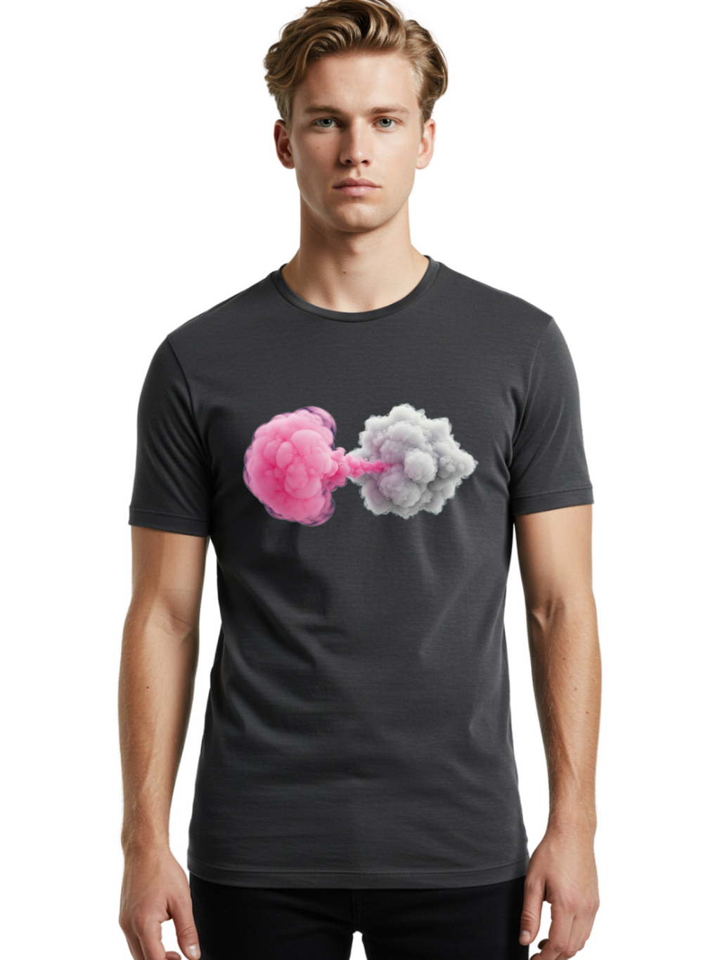 Pink-And-White-Smoke-Bombs Men'S Graphic Tee, 100% Cotton, Comfortable Casual Summer Wear, Machine Washable, Vintage Camera, Old Camera, Antique Camera, Black Camera, Classic Photography, Photography Equipment, Nostalgic Device, Film Camera, Bal074