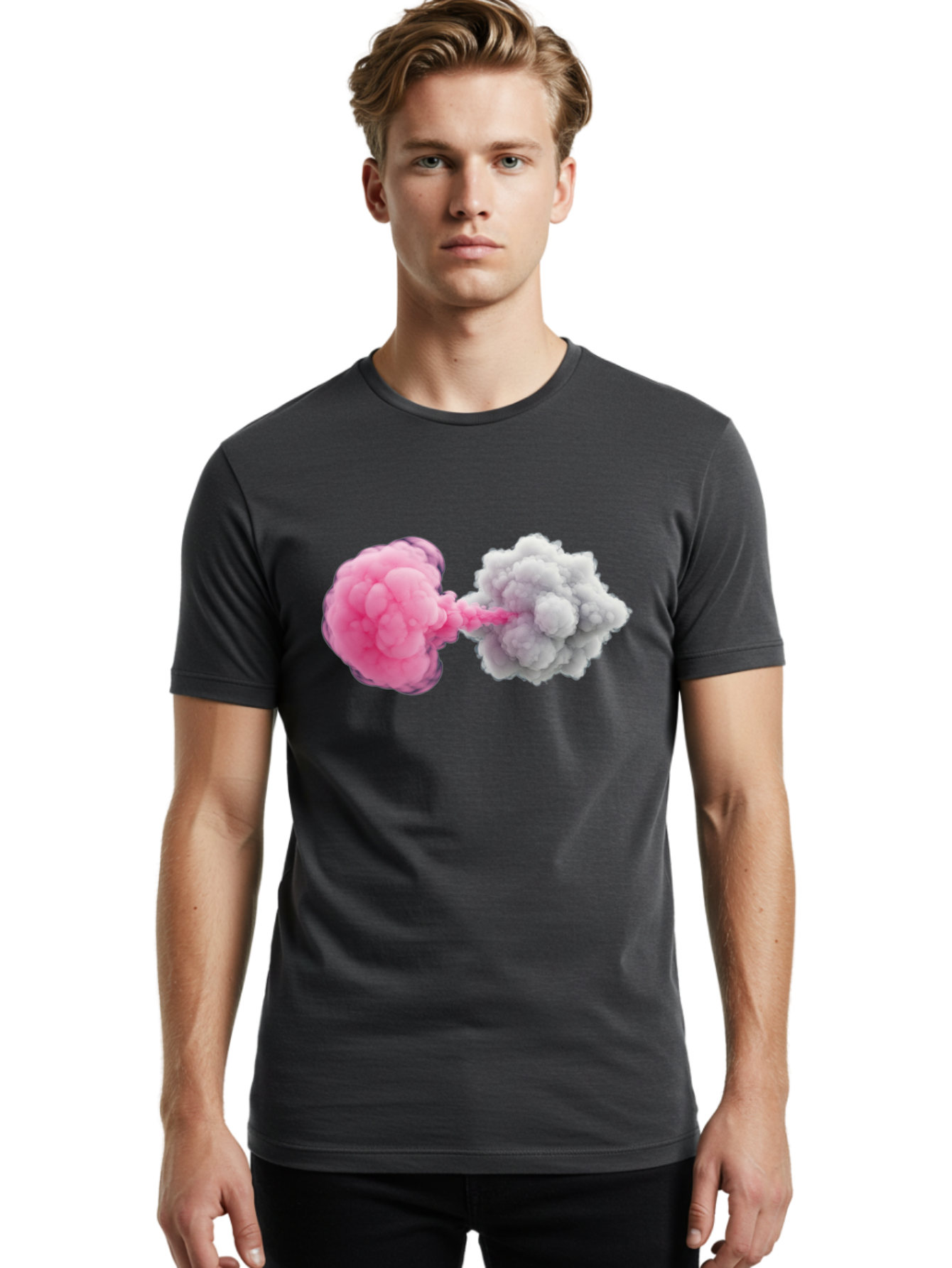 Pink-And-White-Smoke-Bombs Men'S Graphic Tee, 100% Cotton, Comfortable Casual Summer Wear, Machine Washable, Vintage Camera, Old Camera, Antique Camera, Black Camera, Classic Photography, Photography Equipment, Nostalgic Device, Film Camera, Bal074