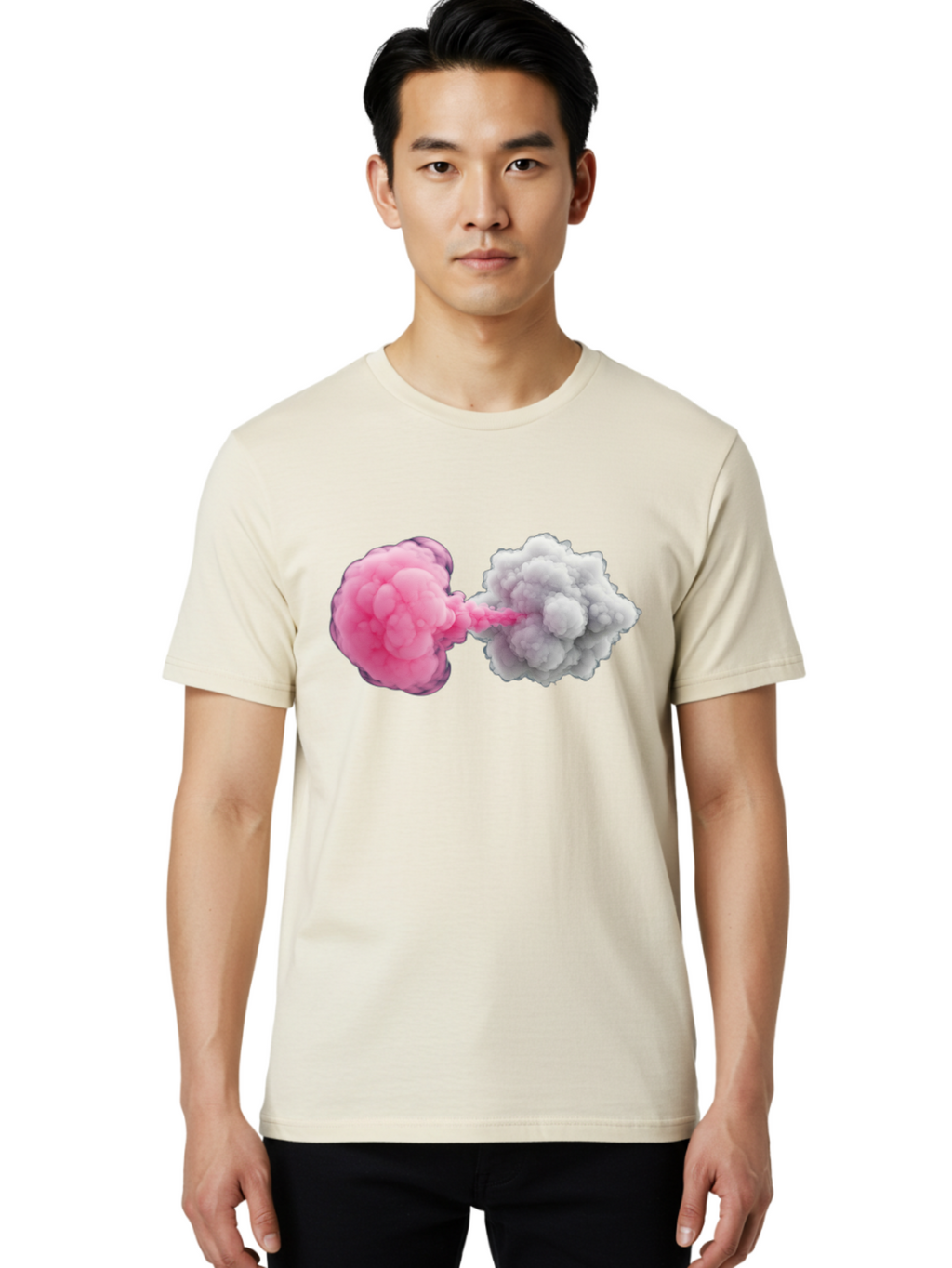 Pink-And-White-Smoke-Bombs Men'S Graphic Tee, 100% Cotton, Comfortable Casual Summer Wear, Machine Washable, Vintage Camera, Old Camera, Antique Camera, Black Camera, Classic Photography, Photography Equipment, Nostalgic Device, Film Camera, Bal074