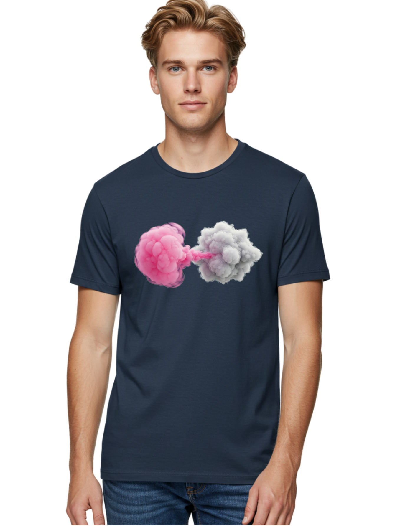 Pink-And-White-Smoke-Bombs Men'S Graphic Tee, 100% Cotton, Comfortable Casual Summer Wear, Machine Washable, Vintage Camera, Old Camera, Antique Camera, Black Camera, Classic Photography, Photography Equipment, Nostalgic Device, Film Camera, Bal074