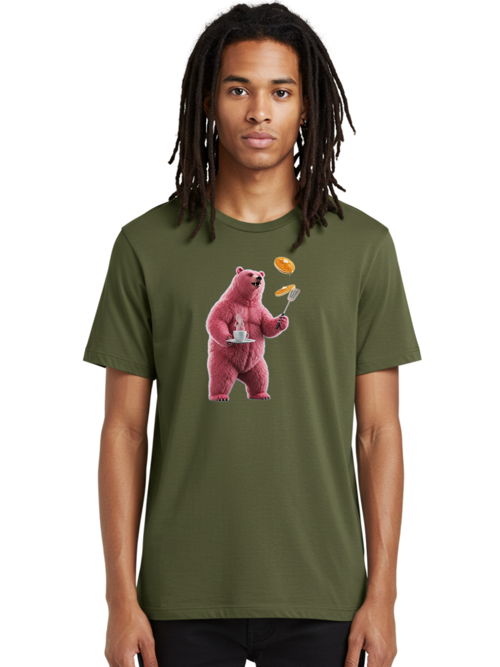 Pink-Bear-Cooking-Pancakes Men'S Graphic Tee, 100% Cotton, Comfortable Casual Summer Wear, Machine Washable, Vintage Camera, Old Camera, Antique Camera, Black Camera, Classic Photography, Photography Equipment, Nostalgic Device, Film Camera, Bal077