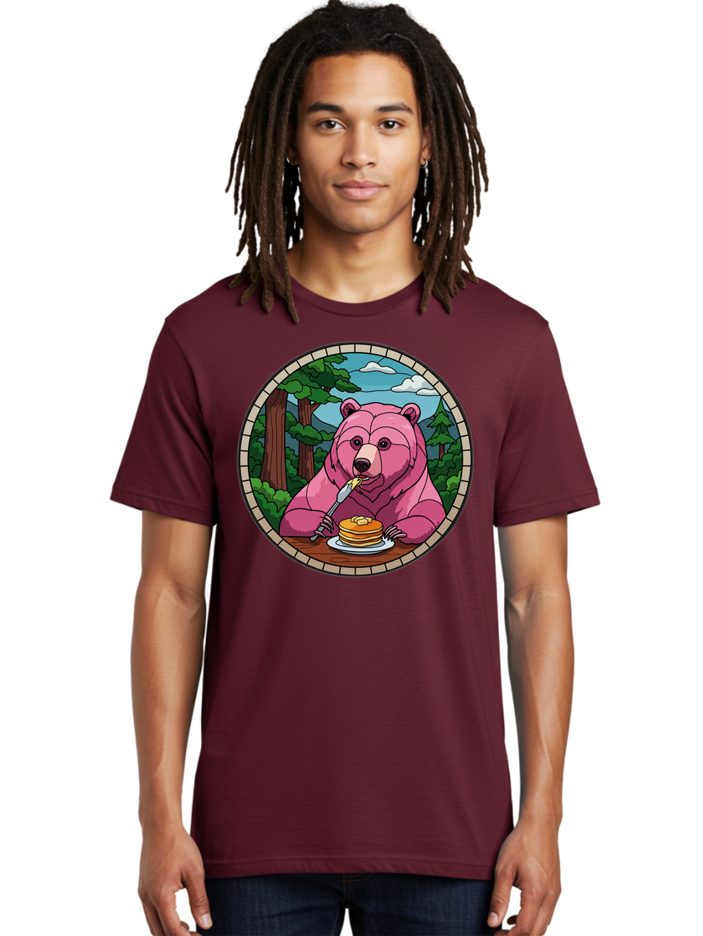 Pink-Bear-Eating-Pancakes Men'S Graphic Tee, 100% Cotton, Comfortable Casual Summer Wear, Machine Washable, Vintage Camera, Old Camera, Antique Camera, Black Camera, Classic Photography, Photography Equipment, Nostalgic Device, Film Camera, Bal078
