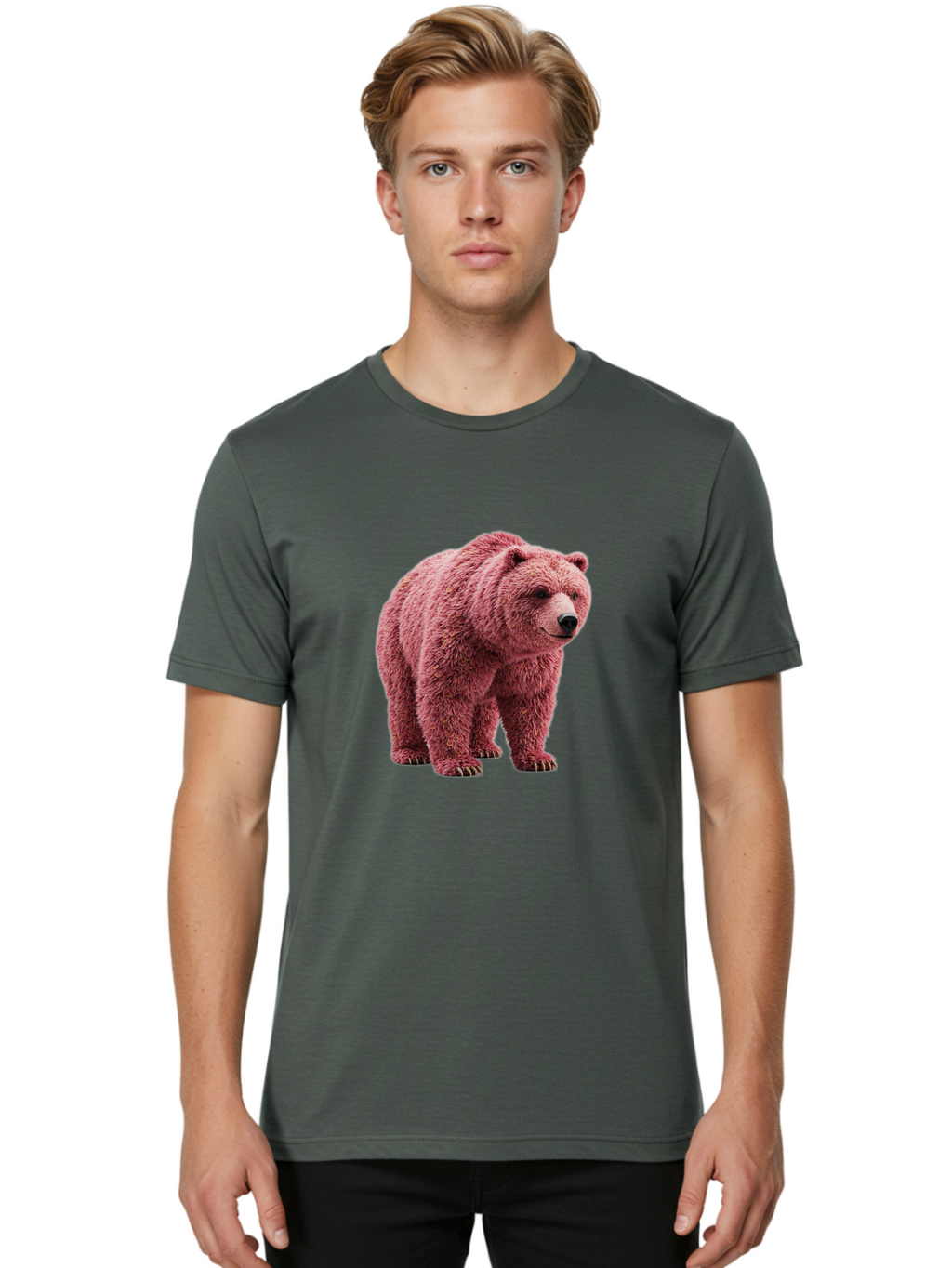 Pink-Bear Men'S Graphic Tee, 100% Cotton, Comfortable Casual Summer Wear, Machine Washable, Vintage Camera, Old Camera, Antique Camera, Black Camera, Classic Photography, Photography Equipment, Nostalgic Device, Film Camera, Camera Art Bal082