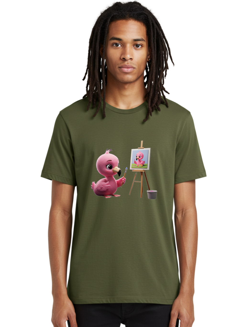 Pink-Bird-Painting Men'S Graphic Tee, 100% Cotton, Comfortable Casual Summer Wear, Machine Washable, Vintage Camera, Old Camera, Antique Camera, Black Camera, Classic Photography, Photography Equipment, Nostalgic Device, Film Camera, Bal083