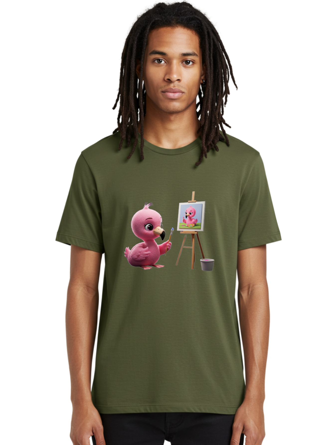 Pink-Bird-Painting Men'S Graphic Tee, 100% Cotton, Comfortable Casual Summer Wear, Machine Washable, Vintage Camera, Old Camera, Antique Camera, Black Camera, Classic Photography, Photography Equipment, Nostalgic Device, Film Camera, Bal083