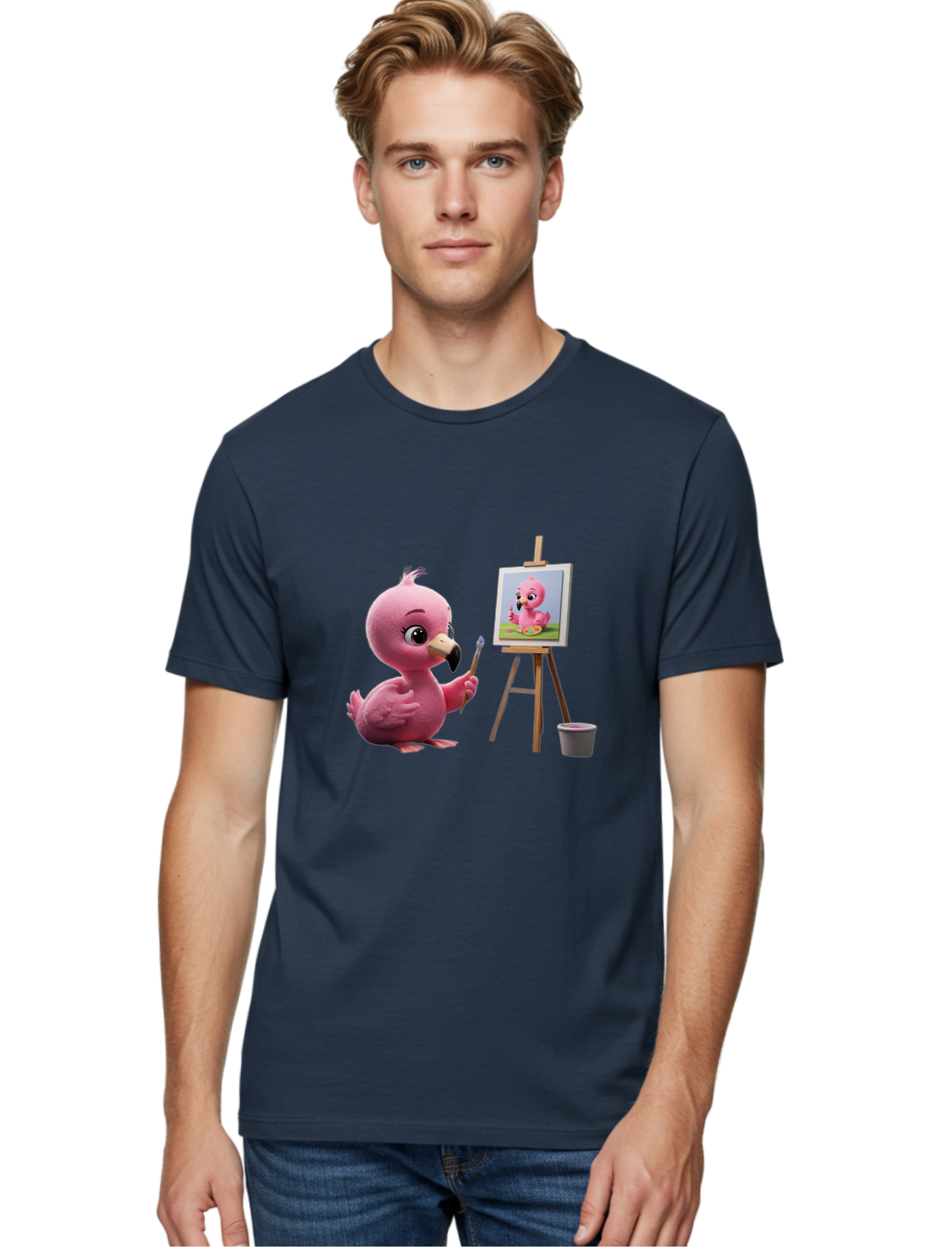 Pink-Bird-Painting Men'S Graphic Tee, 100% Cotton, Comfortable Casual Summer Wear, Machine Washable, Vintage Camera, Old Camera, Antique Camera, Black Camera, Classic Photography, Photography Equipment, Nostalgic Device, Film Camera, Bal083