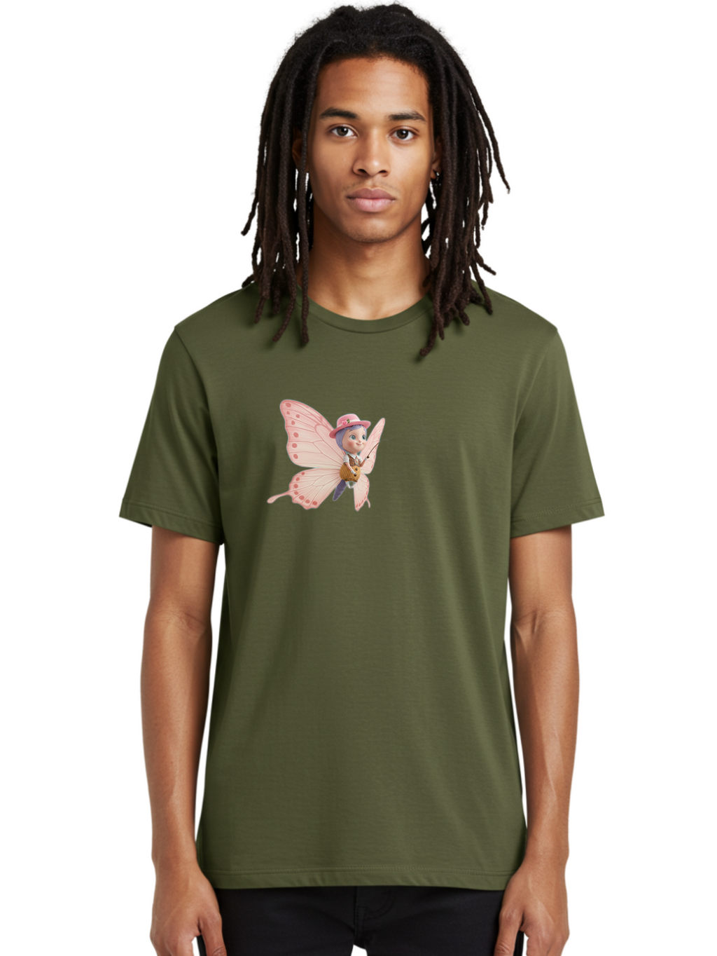Pink-Butterfly-1 Men'S Graphic Tee, 100% Cotton, Comfortable Casual Summer Wear, Machine Washable, Vintage Camera, Old Camera, Antique Camera, Black Camera, Classic Photography, Photography Equipment, Nostalgic Device, Film Camera, Camera Art Bal086