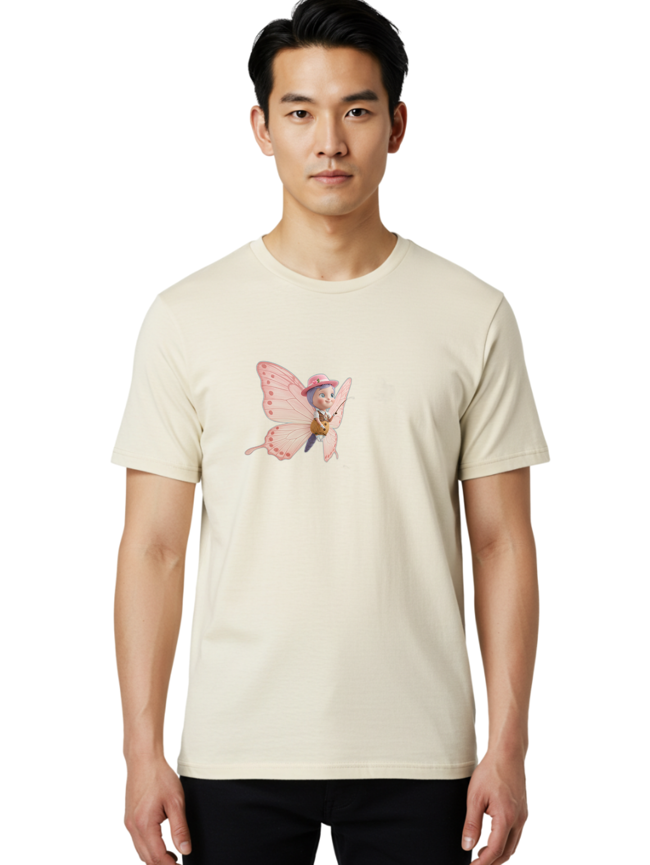 Pink-Butterfly-1 Men'S Graphic Tee, 100% Cotton, Comfortable Casual Summer Wear, Machine Washable, Vintage Camera, Old Camera, Antique Camera, Black Camera, Classic Photography, Photography Equipment, Nostalgic Device, Film Camera, Camera Art Bal086