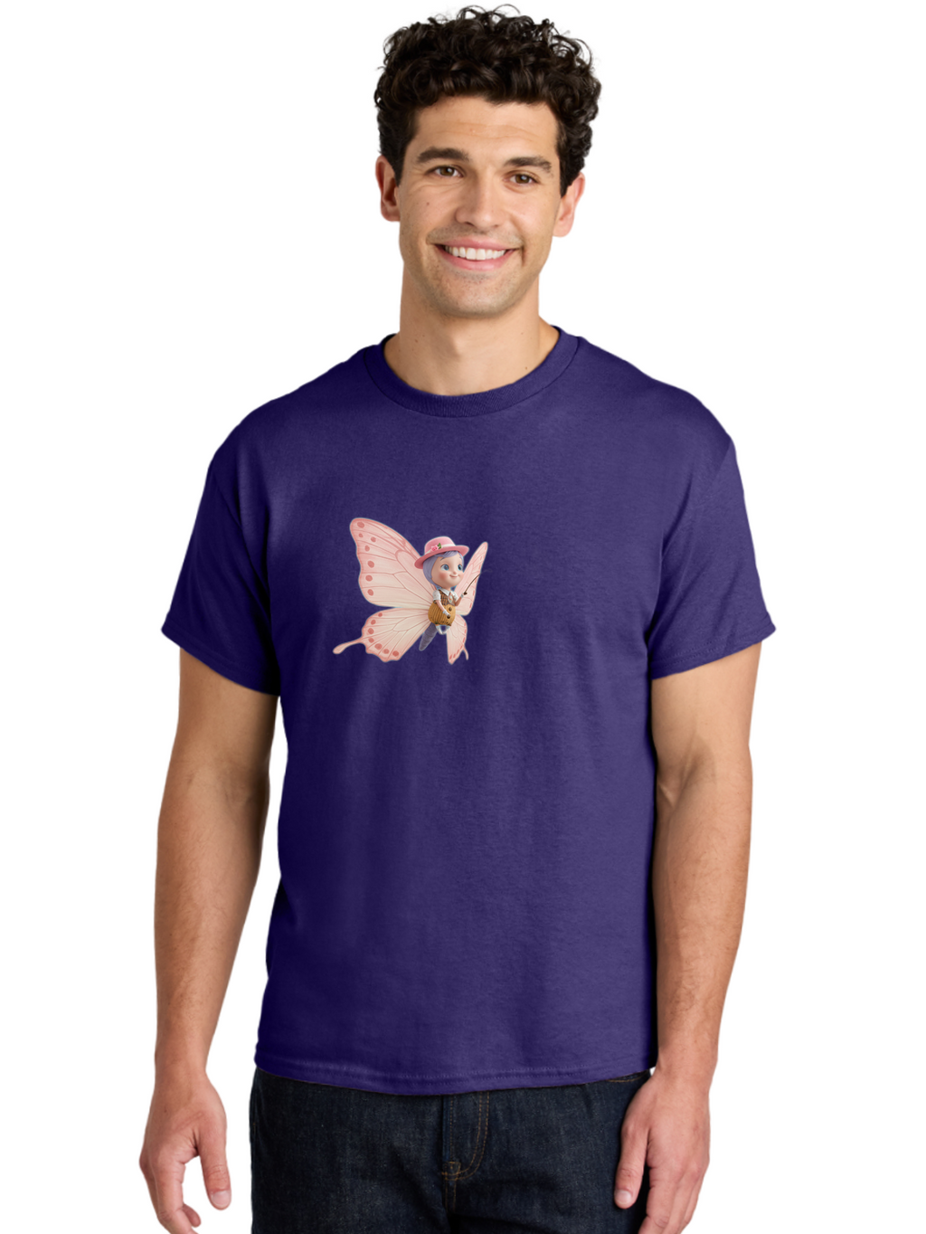 Pink-Butterfly-1 Men'S Graphic Tee, 100% Cotton, Comfortable Casual Summer Wear, Machine Washable, Vintage Camera, Old Camera, Antique Camera, Black Camera, Classic Photography, Photography Equipment, Nostalgic Device, Film Camera, Camera Art Bal086