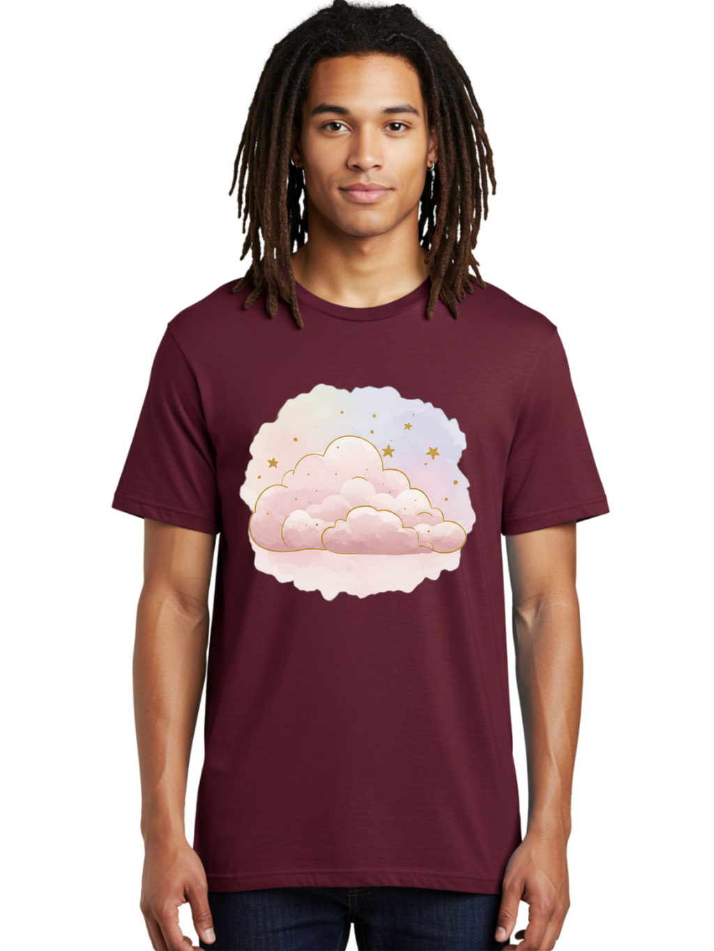 Pink-Clouds-Stars Men'S Graphic Tee, 100% Cotton, Comfortable Casual Summer Wear, Machine Washable, Vintage Camera, Old Camera, Antique Camera, Black Camera, Classic Photography, Photography Equipment, Nostalgic Device, Film Camera, Camera Art Bal092