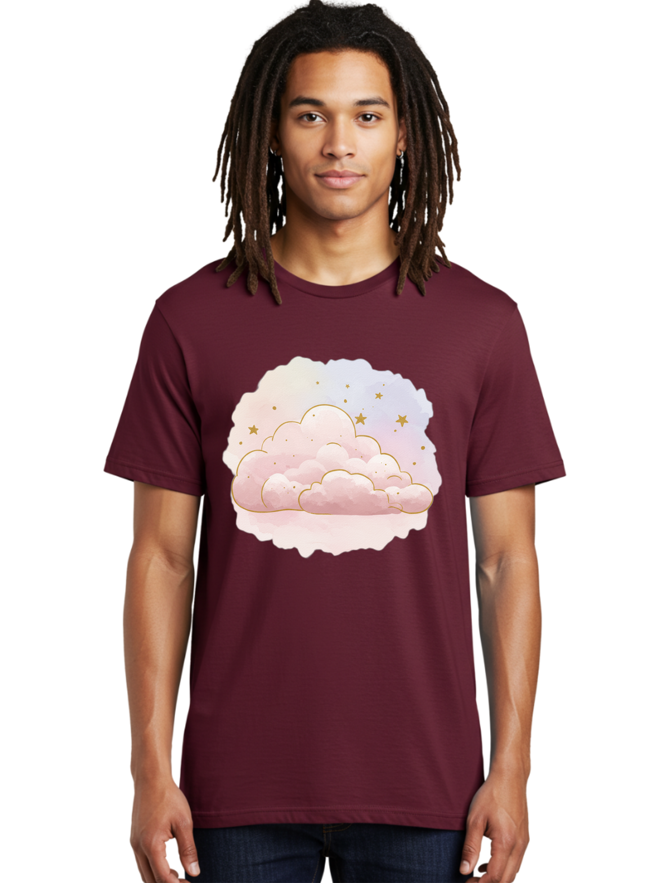 Pink-Clouds-Stars Men'S Graphic Tee, 100% Cotton, Comfortable Casual Summer Wear, Machine Washable, Vintage Camera, Old Camera, Antique Camera, Black Camera, Classic Photography, Photography Equipment, Nostalgic Device, Film Camera, Camera Art Bal092