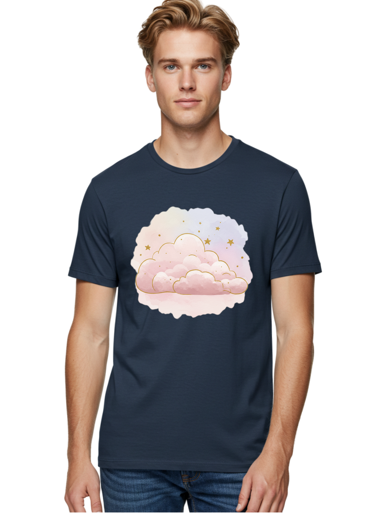 Pink-Clouds-Stars Men'S Graphic Tee, 100% Cotton, Comfortable Casual Summer Wear, Machine Washable, Vintage Camera, Old Camera, Antique Camera, Black Camera, Classic Photography, Photography Equipment, Nostalgic Device, Film Camera, Camera Art Bal092