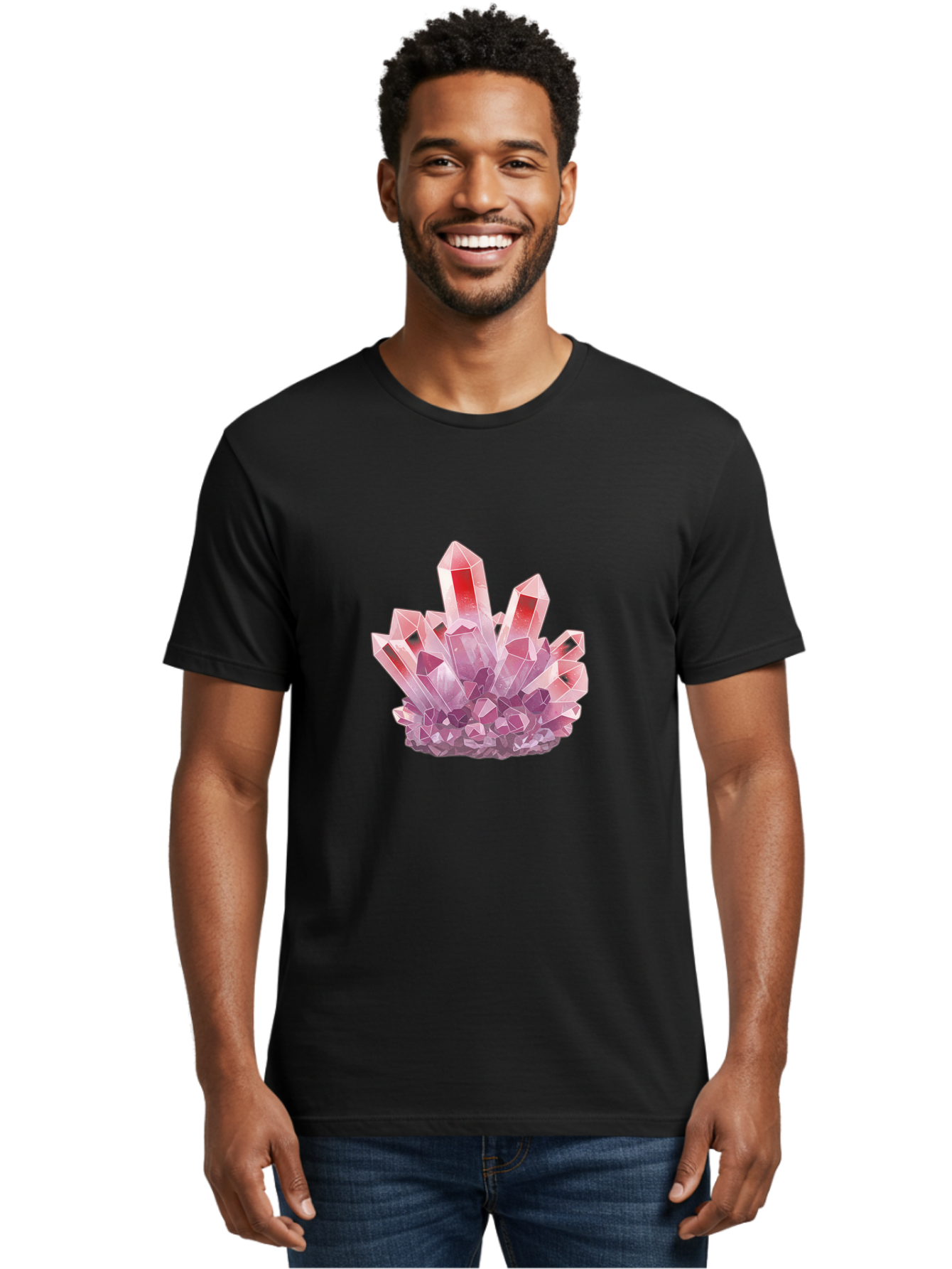 Pink-Crystal-Cluster Men'S Graphic Tee, 100% Cotton, Comfortable Casual Summer Wear, Machine Washable, Vintage Camera, Old Camera, Antique Camera, Black Camera, Classic Photography, Photography Equipment, Nostalgic Device, Film Camera, Bal094