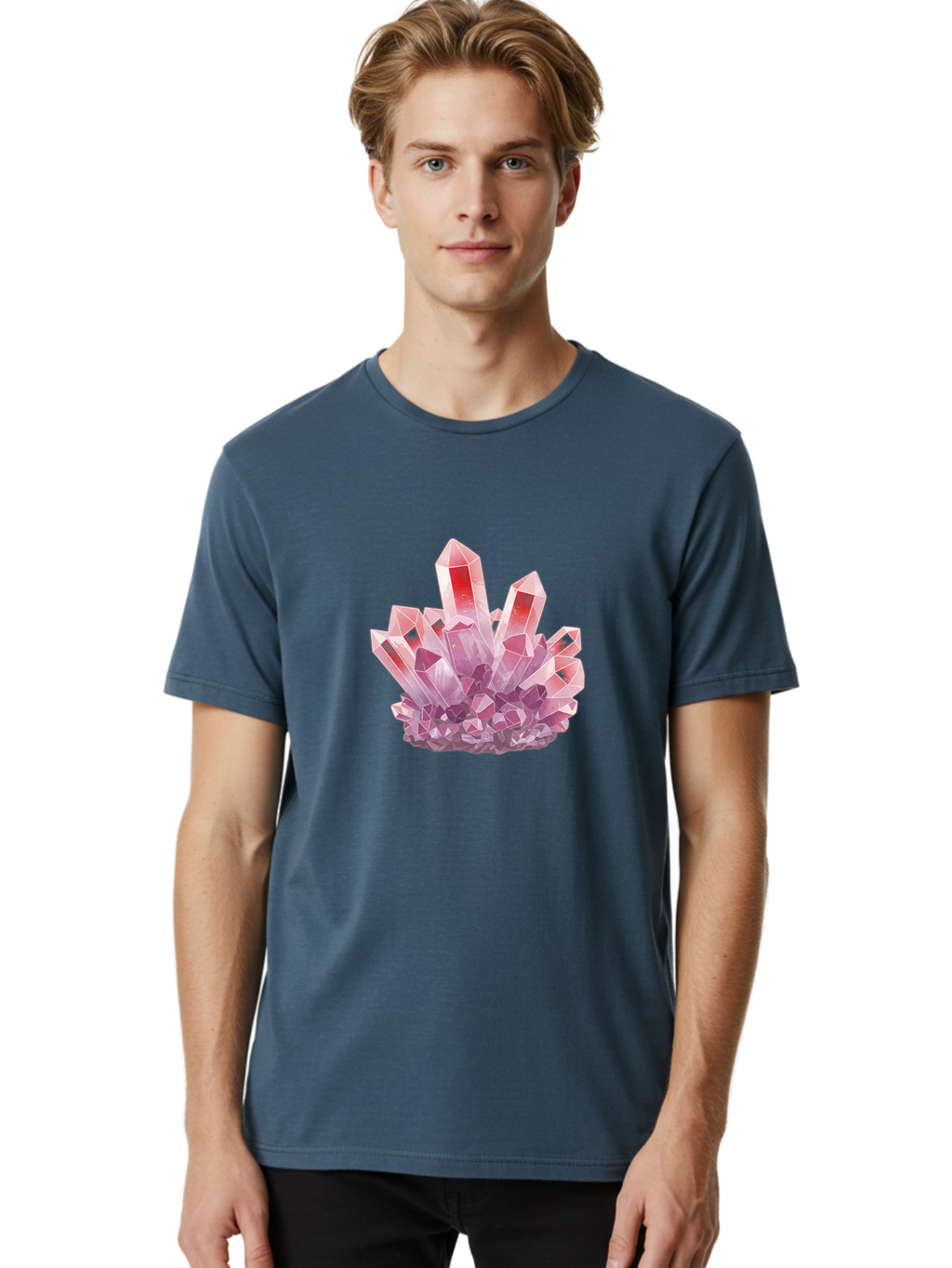 Pink-Crystal-Cluster Men'S Graphic Tee, 100% Cotton, Comfortable Casual Summer Wear, Machine Washable, Vintage Camera, Old Camera, Antique Camera, Black Camera, Classic Photography, Photography Equipment, Nostalgic Device, Film Camera, Bal094