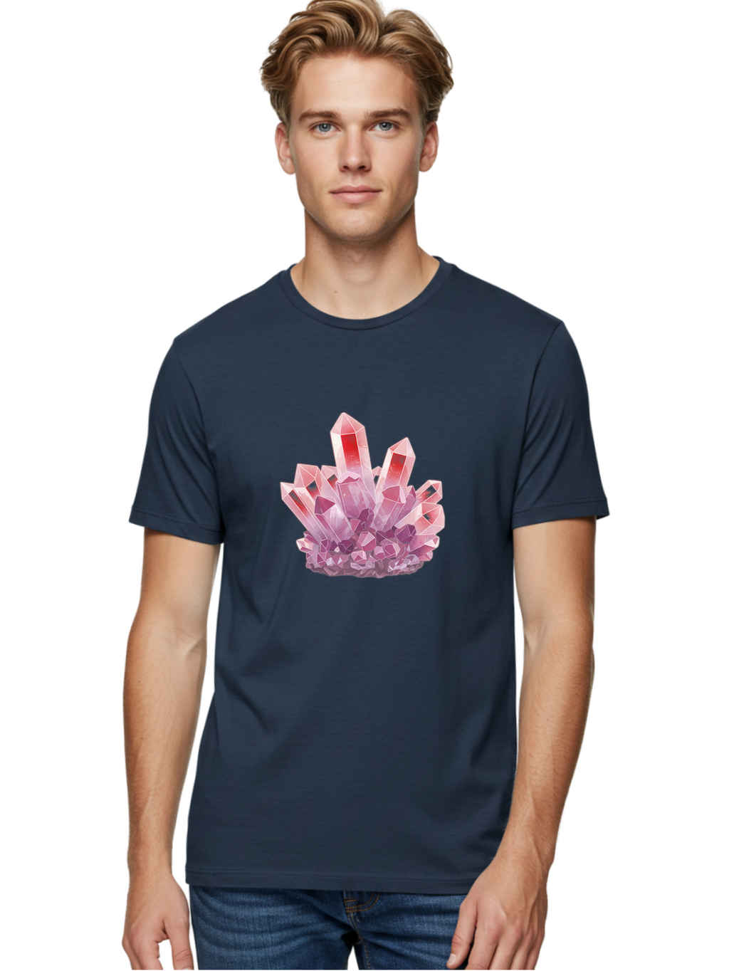 Pink-Crystal-Cluster Men'S Graphic Tee, 100% Cotton, Comfortable Casual Summer Wear, Machine Washable, Vintage Camera, Old Camera, Antique Camera, Black Camera, Classic Photography, Photography Equipment, Nostalgic Device, Film Camera, Bal094