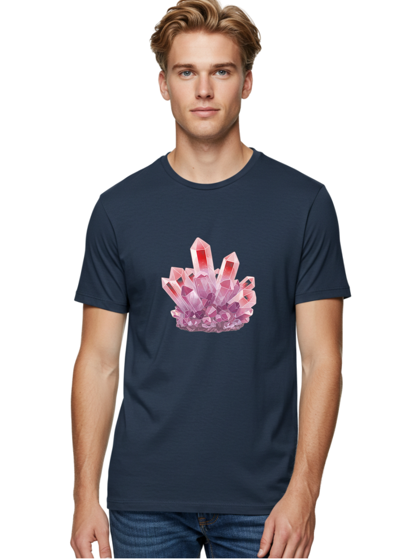 Pink-Crystal-Cluster Men'S Graphic Tee, 100% Cotton, Comfortable Casual Summer Wear, Machine Washable, Vintage Camera, Old Camera, Antique Camera, Black Camera, Classic Photography, Photography Equipment, Nostalgic Device, Film Camera, Bal094