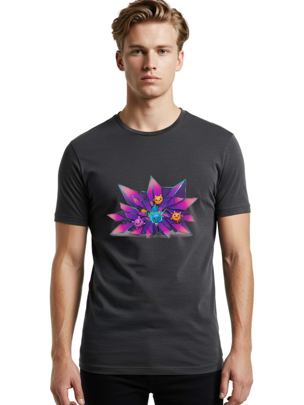 Pink-Crystal-Creatures Men'S Graphic Tee, 100% Cotton, Comfortable Casual Summer Wear, Machine Washable, Vintage Camera, Old Camera, Antique Camera, Black Camera, Classic Photography, Photography Equipment, Nostalgic Device, Film Camera, Bal095