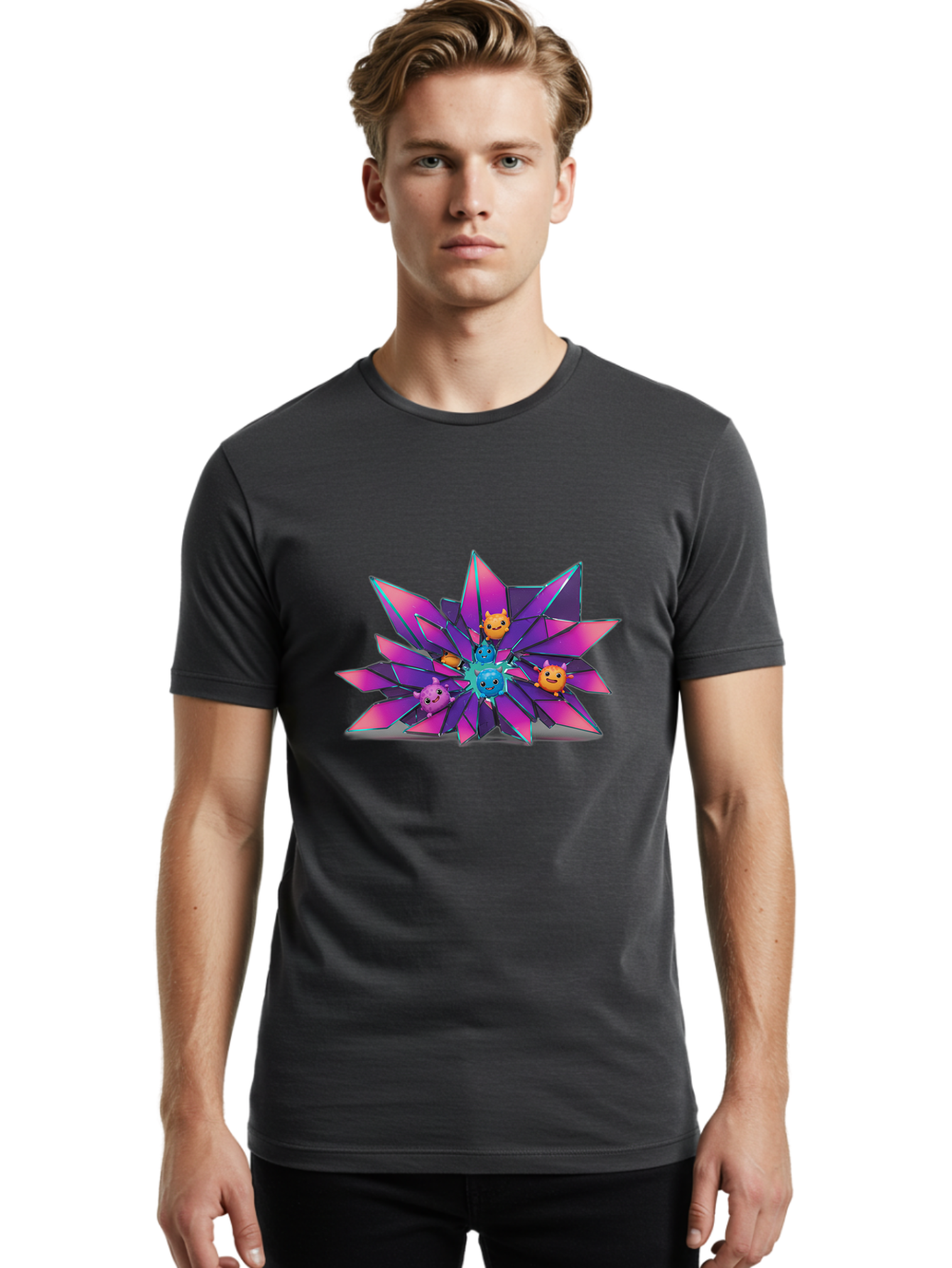 Pink-Crystal-Creatures Men'S Graphic Tee, 100% Cotton, Comfortable Casual Summer Wear, Machine Washable, Vintage Camera, Old Camera, Antique Camera, Black Camera, Classic Photography, Photography Equipment, Nostalgic Device, Film Camera, Bal095