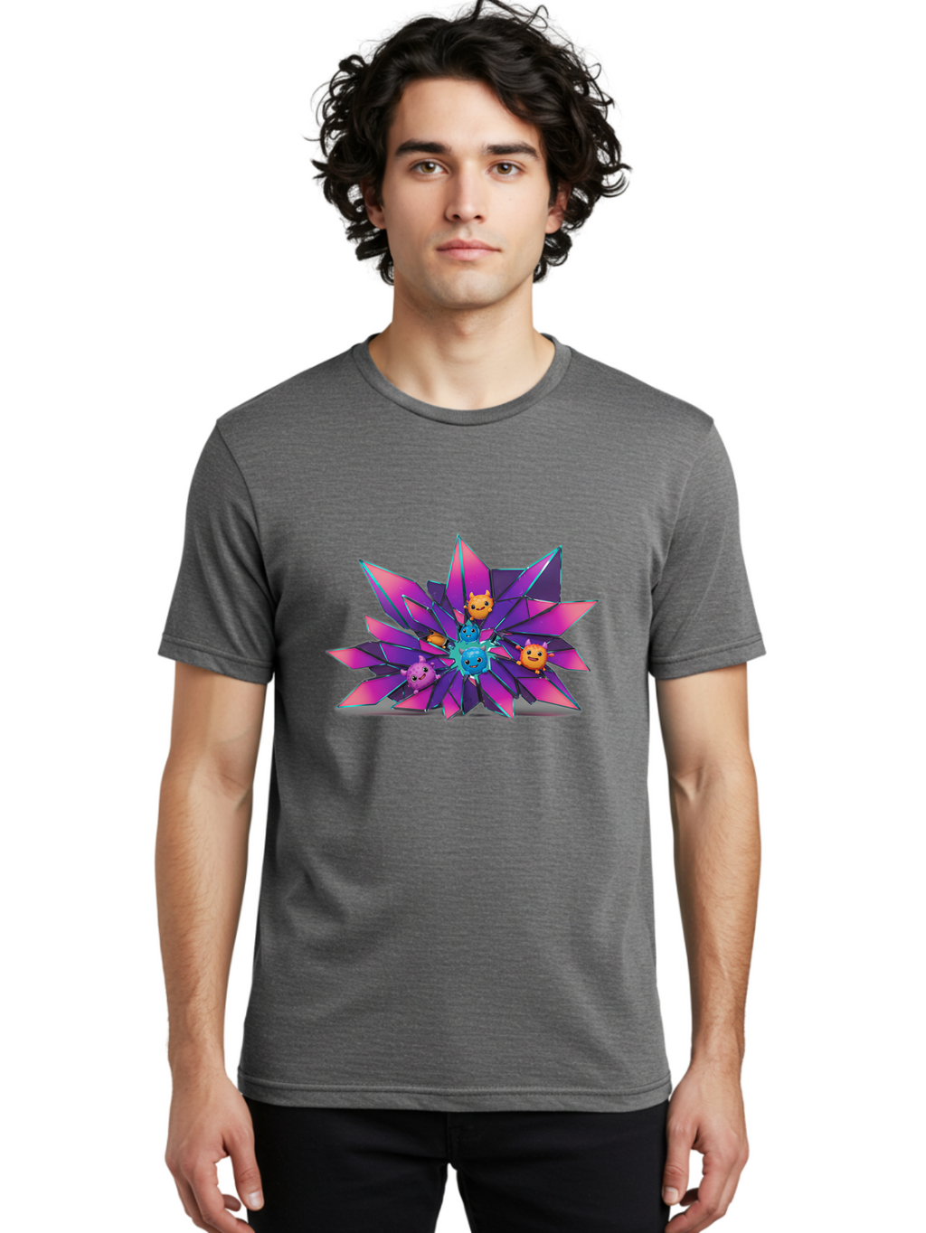 Pink-Crystal-Creatures Men'S Graphic Tee, 100% Cotton, Comfortable Casual Summer Wear, Machine Washable, Vintage Camera, Old Camera, Antique Camera, Black Camera, Classic Photography, Photography Equipment, Nostalgic Device, Film Camera, Bal095