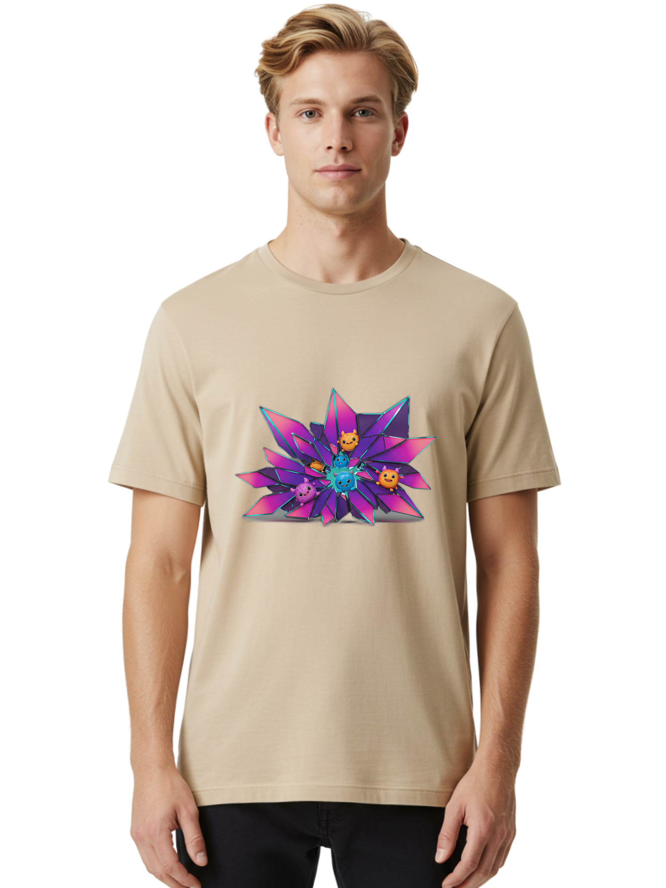 Pink-Crystal-Creatures Men'S Graphic Tee, 100% Cotton, Comfortable Casual Summer Wear, Machine Washable, Vintage Camera, Old Camera, Antique Camera, Black Camera, Classic Photography, Photography Equipment, Nostalgic Device, Film Camera, Bal095