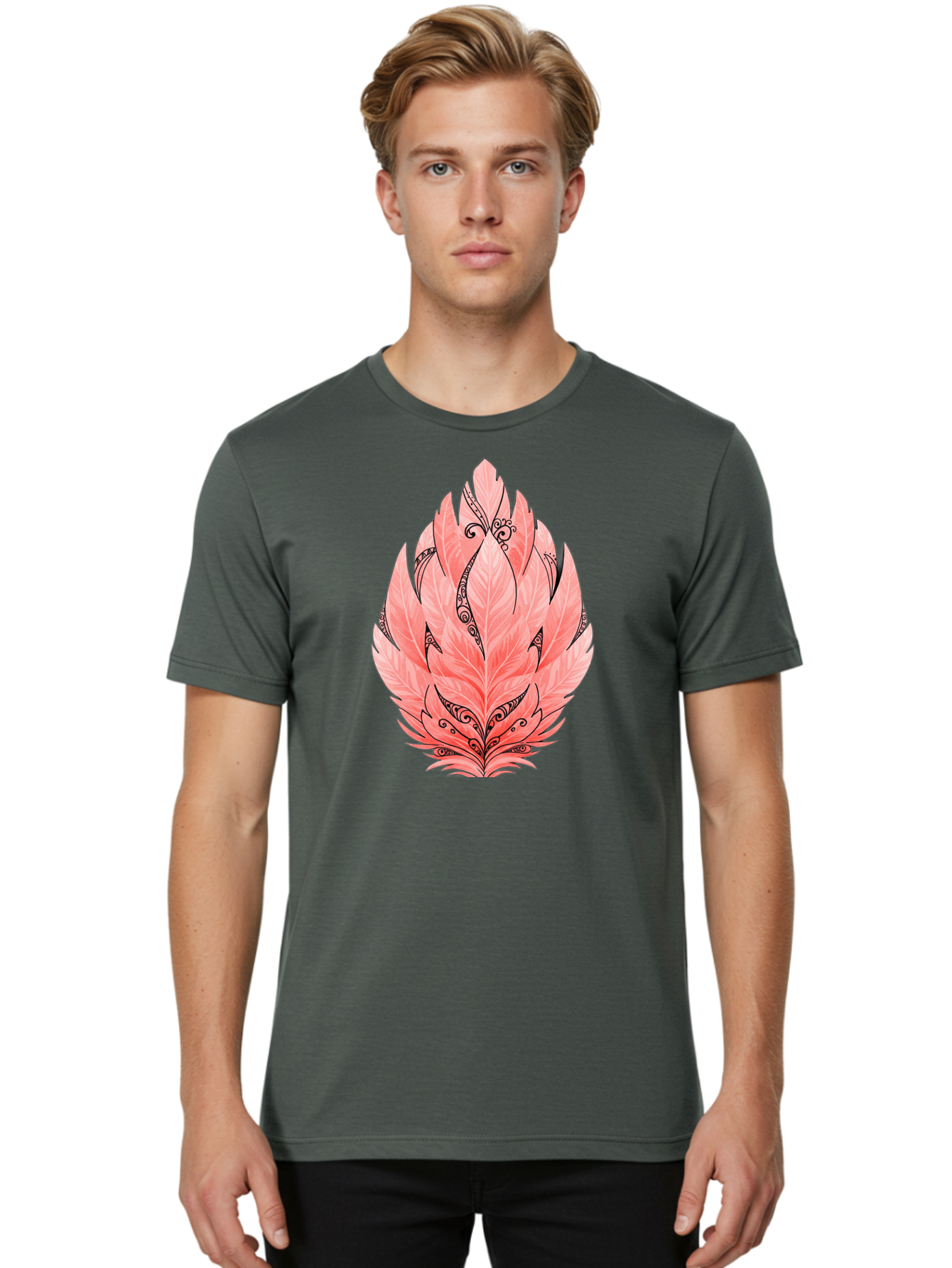 Pink-Feather Men'S Graphic Tee, 100% Cotton, Comfortable Casual Summer Wear, Machine Washable, Vintage Camera, Old Camera, Antique Camera, Black Camera, Classic Photography, Photography Equipment, Nostalgic Device, Film Camera, Camera Art Bal111