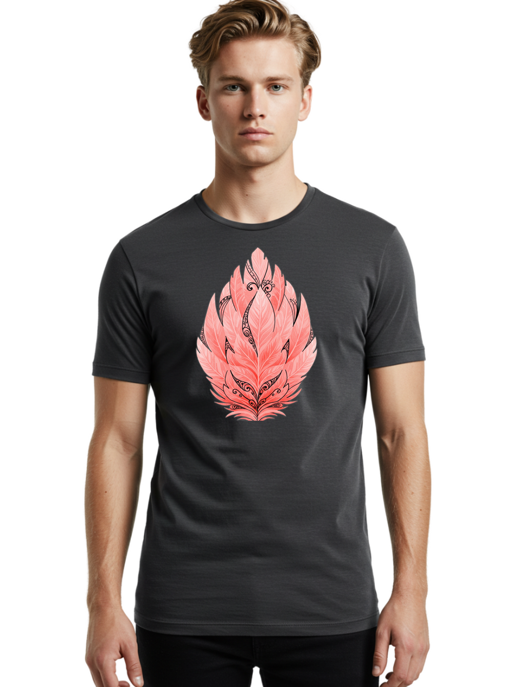 Pink-Feather Men'S Graphic Tee, 100% Cotton, Comfortable Casual Summer Wear, Machine Washable, Vintage Camera, Old Camera, Antique Camera, Black Camera, Classic Photography, Photography Equipment, Nostalgic Device, Film Camera, Camera Art Bal111
