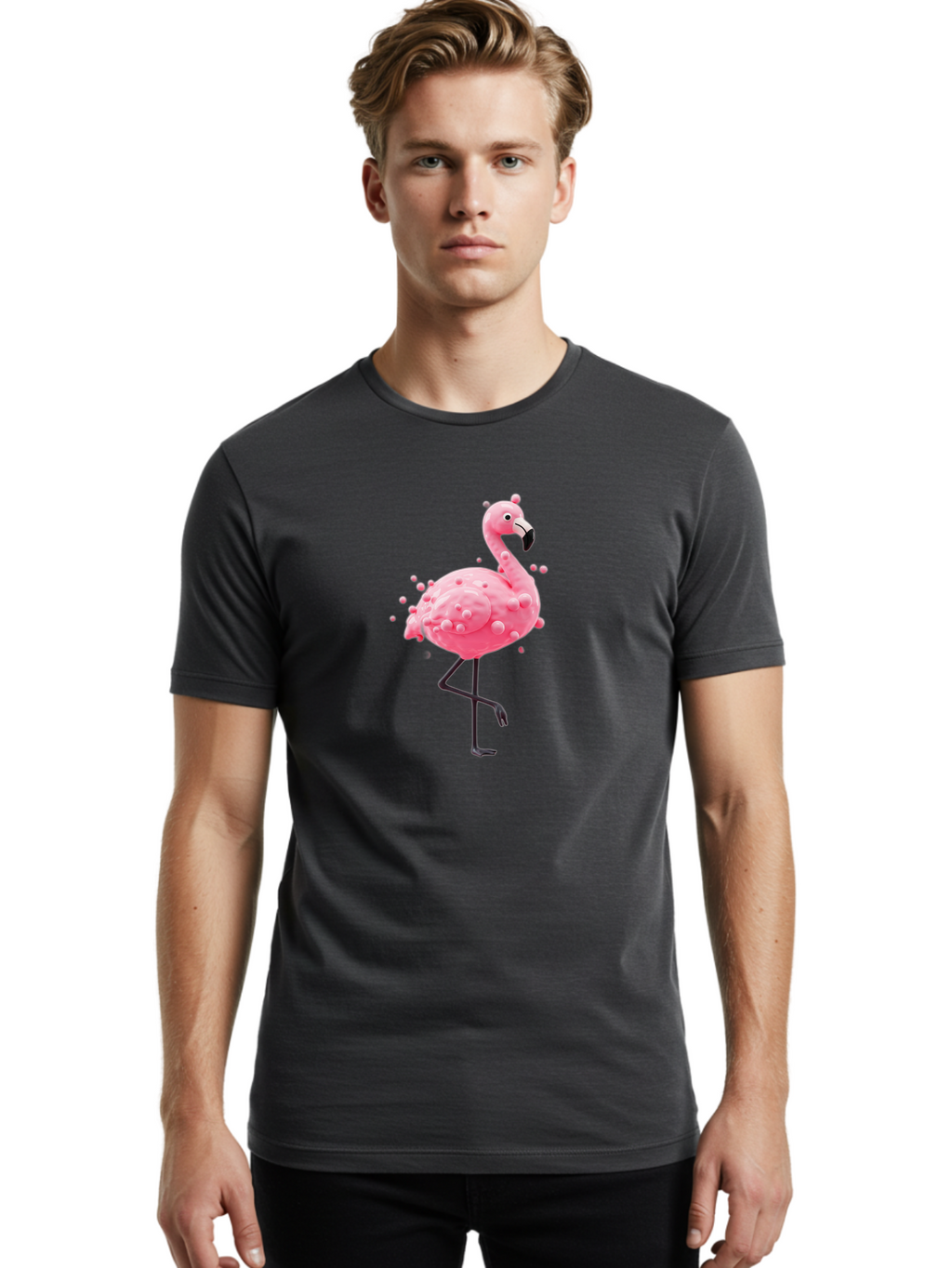 Pink-Flamingo-2 Men'S Graphic Tee, 100% Cotton, Comfortable Casual Summer Wear, Machine Washable, Vintage Camera, Old Camera, Antique Camera, Black Camera, Classic Photography, Photography Equipment, Nostalgic Device, Film Camera, Camera Art Bal115