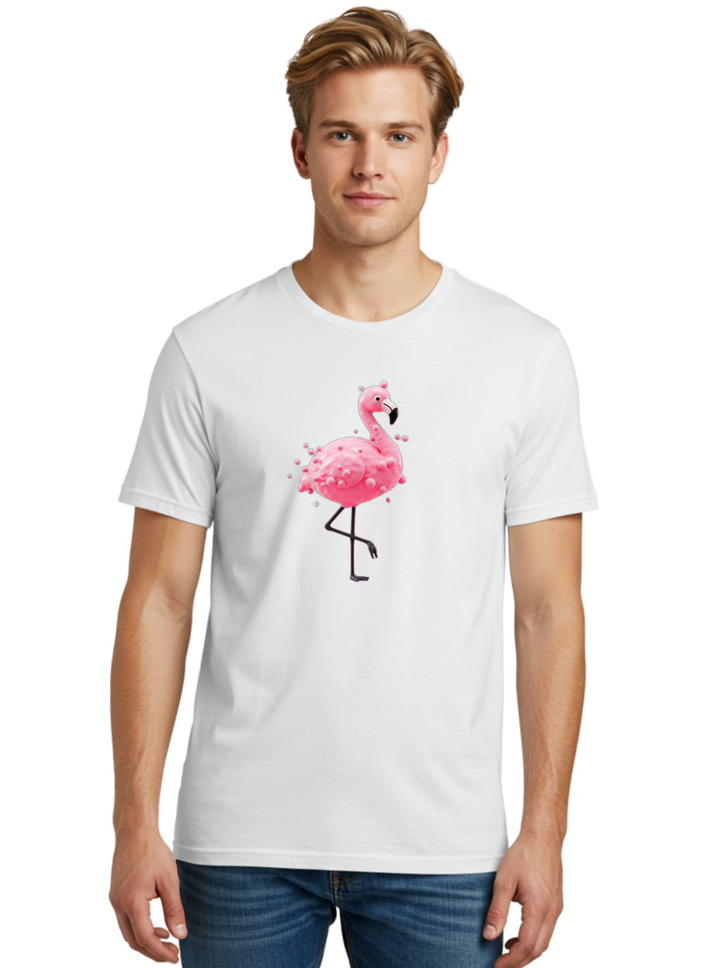 Pink-Flamingo-2 Men'S Graphic Tee, 100% Cotton, Comfortable Casual Summer Wear, Machine Washable, Vintage Camera, Old Camera, Antique Camera, Black Camera, Classic Photography, Photography Equipment, Nostalgic Device, Film Camera, Camera Art Bal115