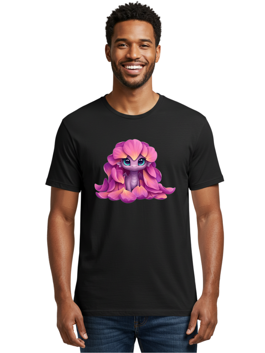 Pink-Flower-Dragon Men'S Graphic Tee, 100% Cotton, Comfortable Casual Summer Wear, Machine Washable, Vintage Camera, Old Camera, Antique Camera, Black Camera, Classic Photography, Photography Equipment, Nostalgic Device, Film Camera, Bal124