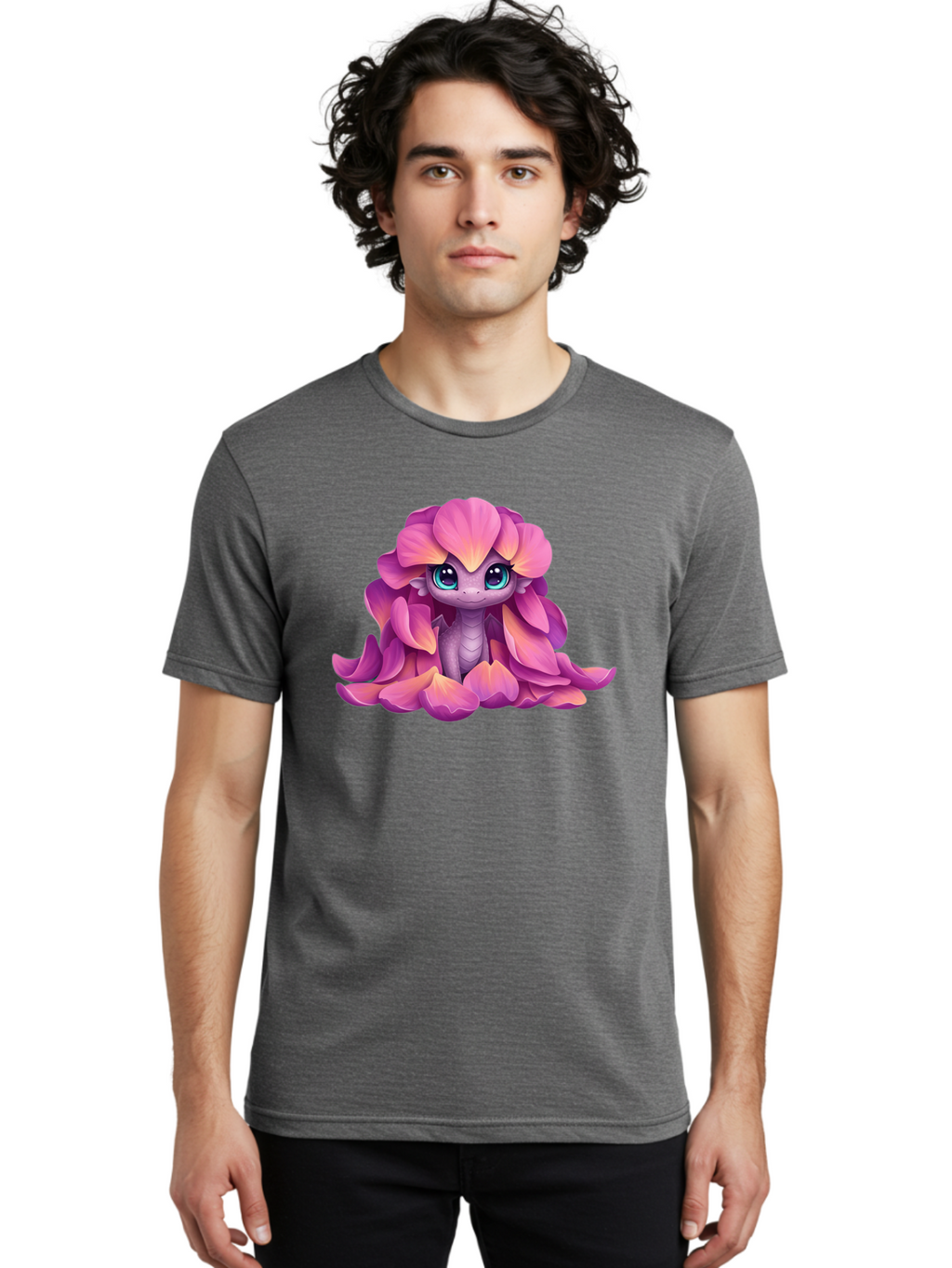 Pink-Flower-Dragon Men'S Graphic Tee, 100% Cotton, Comfortable Casual Summer Wear, Machine Washable, Vintage Camera, Old Camera, Antique Camera, Black Camera, Classic Photography, Photography Equipment, Nostalgic Device, Film Camera, Bal124