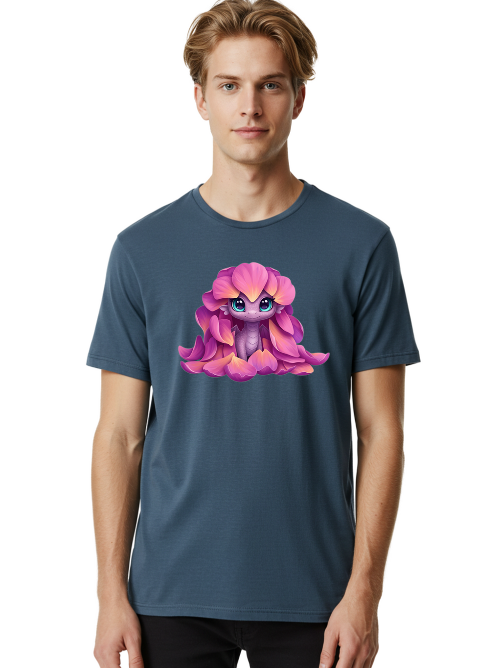 Pink-Flower-Dragon Men'S Graphic Tee, 100% Cotton, Comfortable Casual Summer Wear, Machine Washable, Vintage Camera, Old Camera, Antique Camera, Black Camera, Classic Photography, Photography Equipment, Nostalgic Device, Film Camera, Bal124
