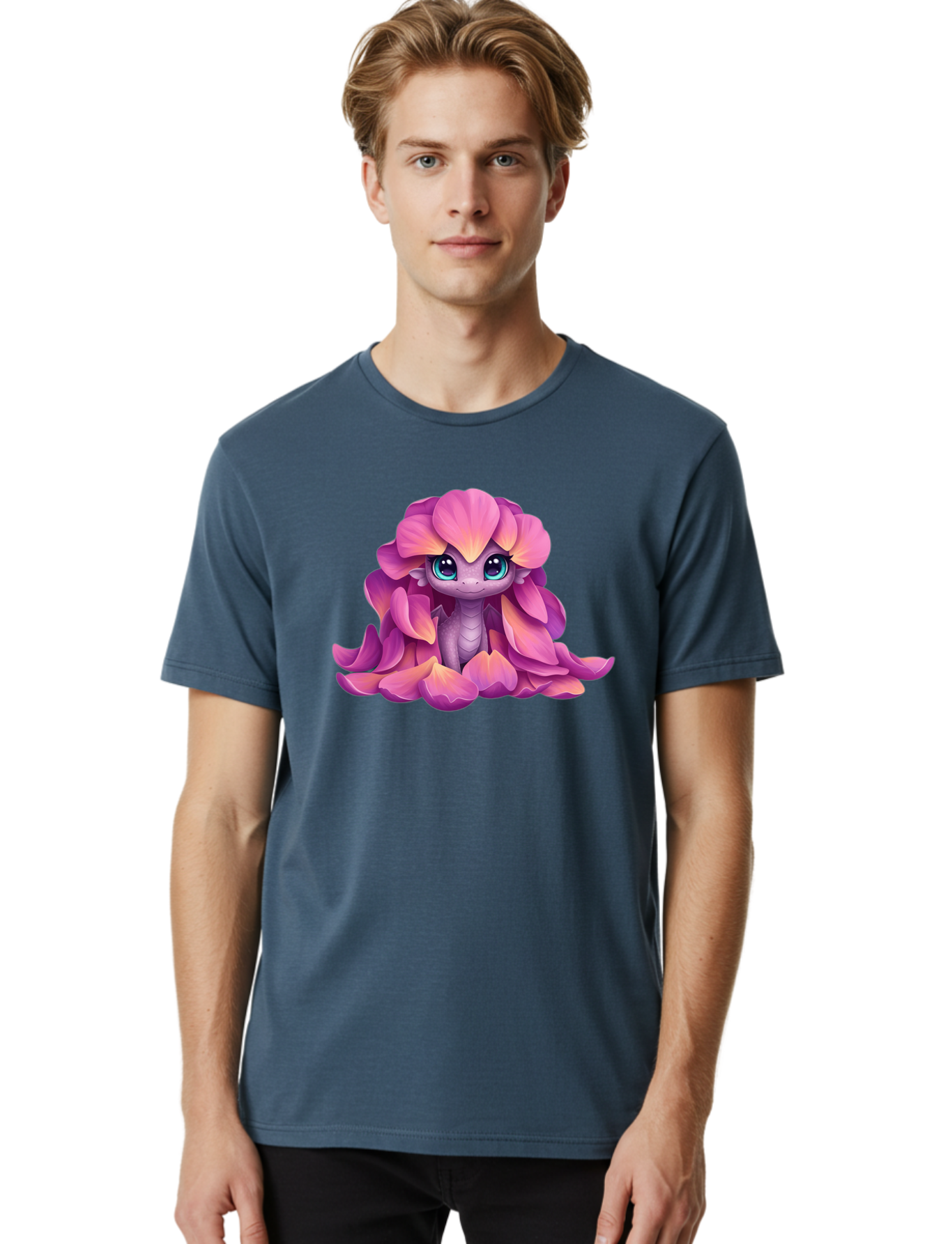 Pink-Flower-Dragon Men'S Graphic Tee, 100% Cotton, Comfortable Casual Summer Wear, Machine Washable, Vintage Camera, Old Camera, Antique Camera, Black Camera, Classic Photography, Photography Equipment, Nostalgic Device, Film Camera, Bal124