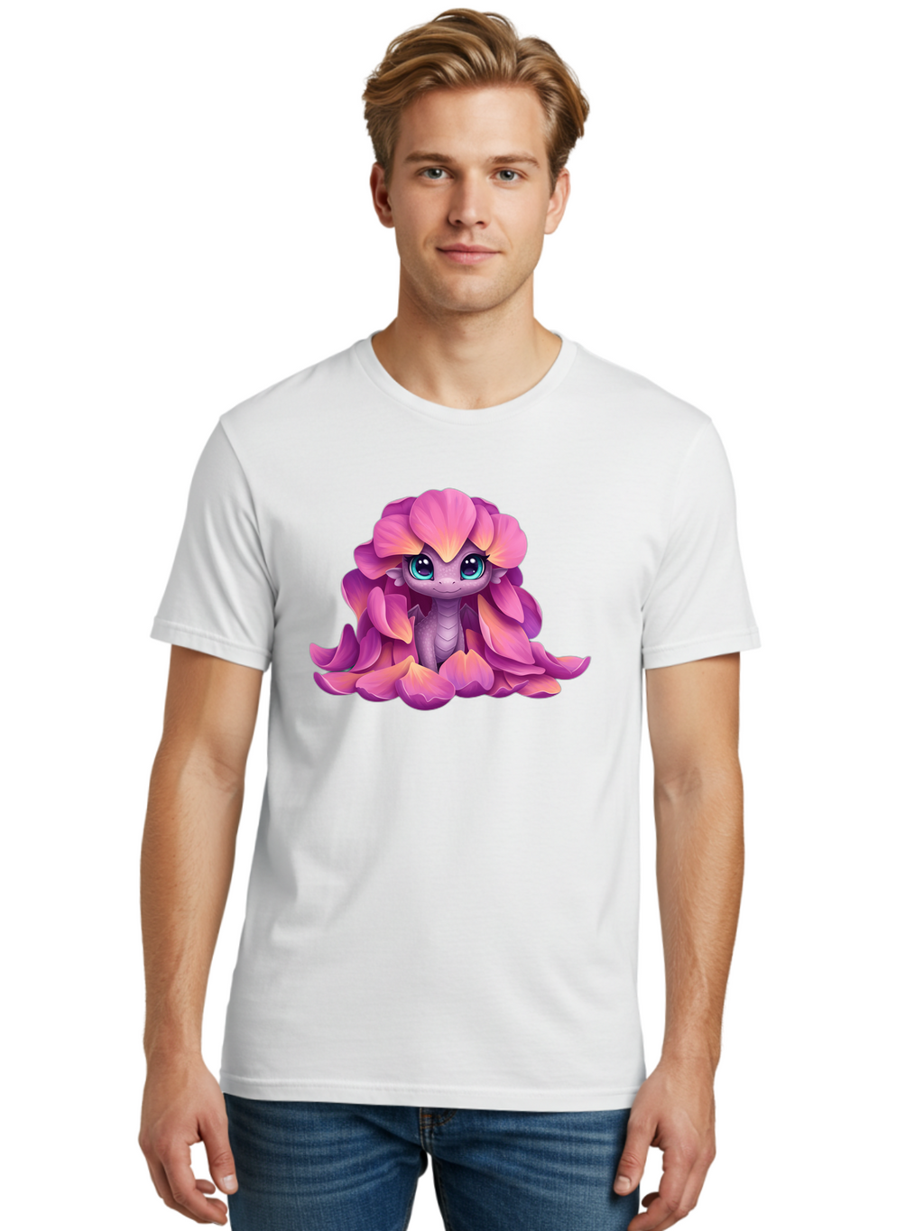 Pink-Flower-Dragon Men'S Graphic Tee, 100% Cotton, Comfortable Casual Summer Wear, Machine Washable, Vintage Camera, Old Camera, Antique Camera, Black Camera, Classic Photography, Photography Equipment, Nostalgic Device, Film Camera, Bal124