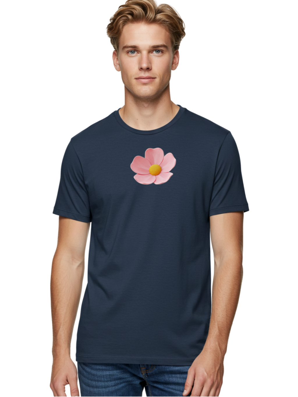 Pink-Flower Men'S Graphic Tee, 100% Cotton, Comfortable Casual Summer Wear, Machine Washable, Vintage Camera, Old Camera, Antique Camera, Black Camera, Classic Photography, Photography Equipment, Nostalgic Device, Film Camera, Camera Art Bal126