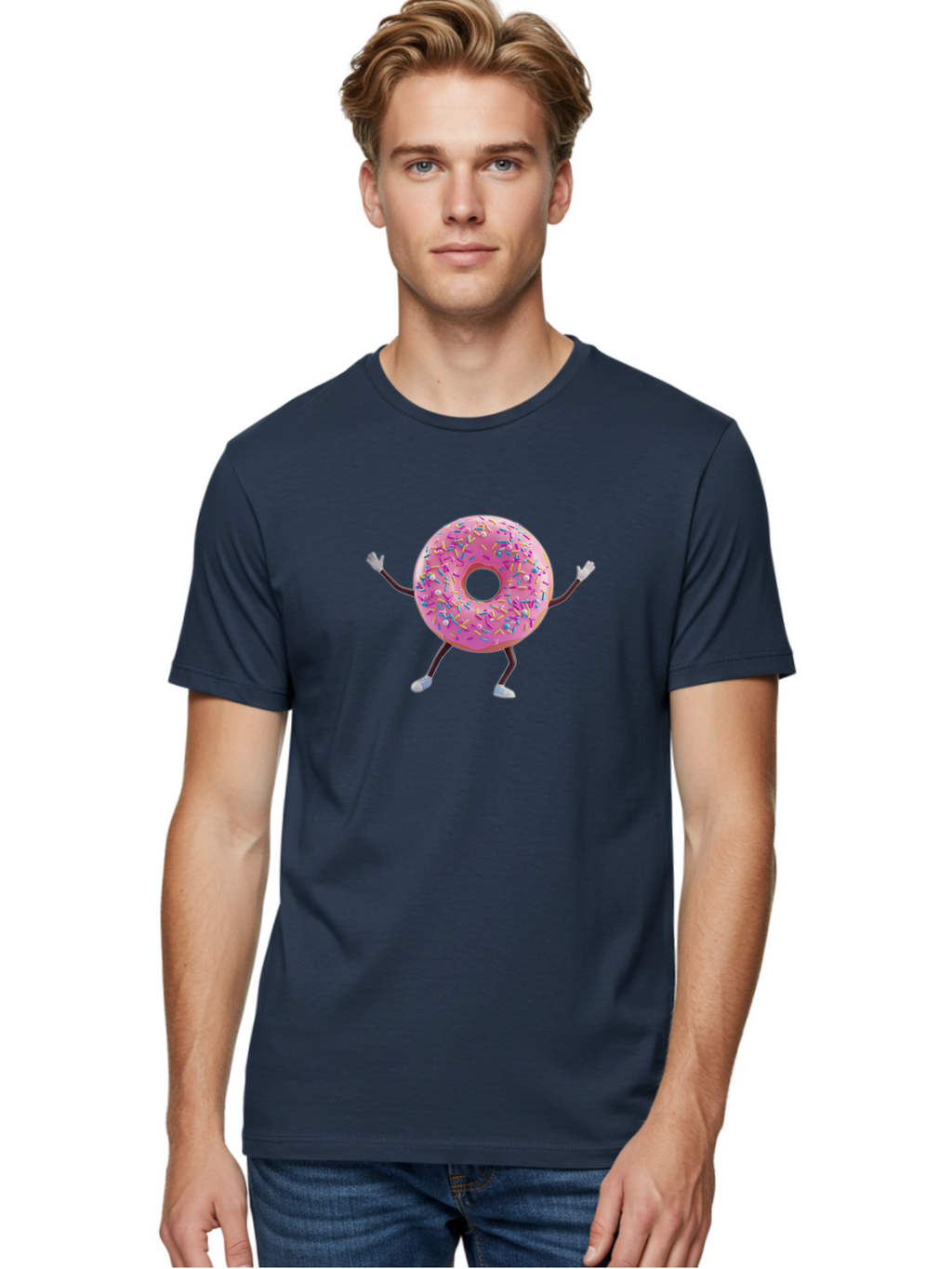 Pink-Frosting-Donut Men'S Graphic Tee, 100% Cotton, Comfortable Casual Summer Wear, Machine Washable, Vintage Camera, Old Camera, Antique Camera, Black Camera, Classic Photography, Photography Equipment, Nostalgic Device, Film Camera, Bal127