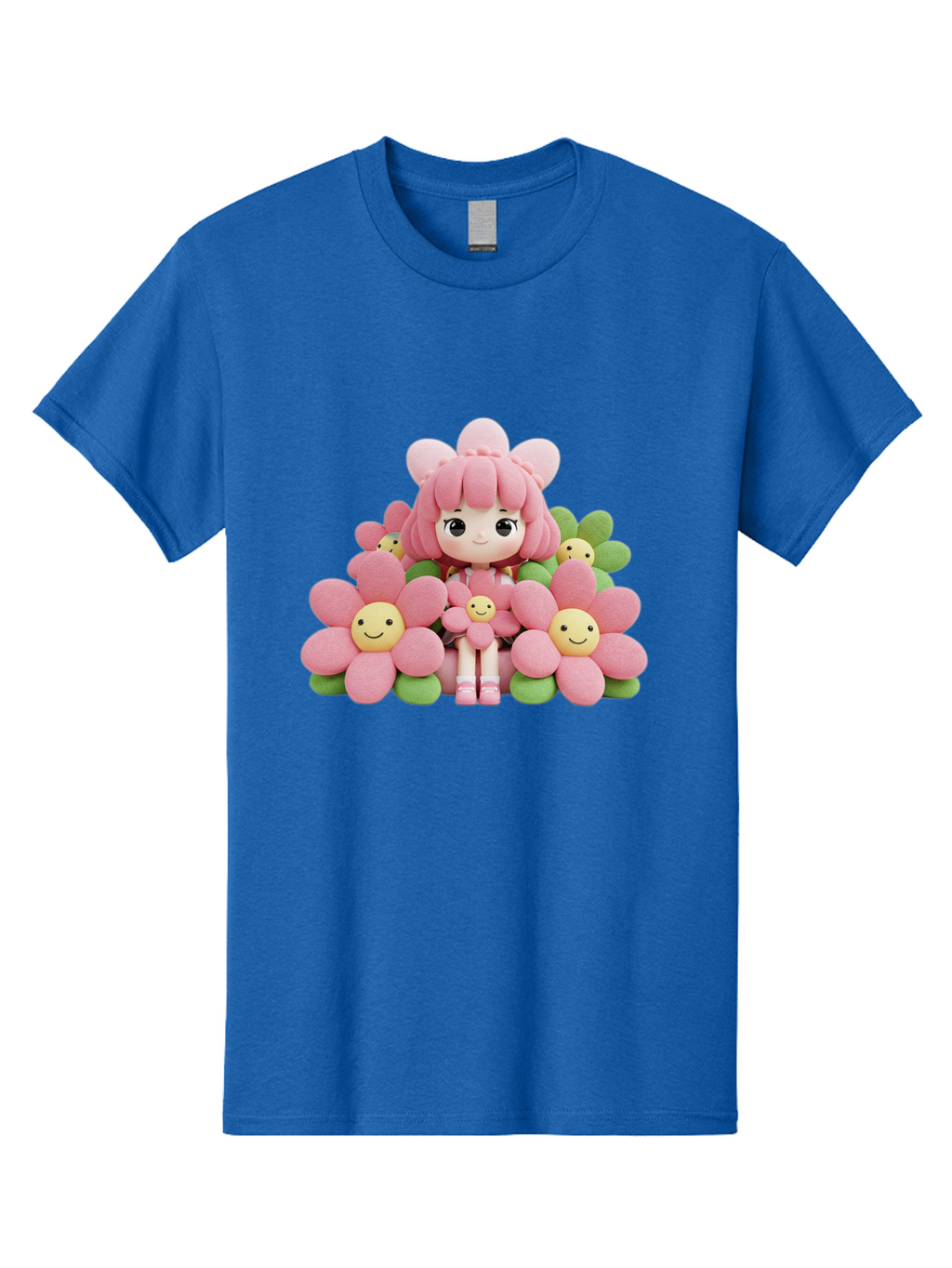 Pink-Haired-Doll-In-Flowers Men'S Graphic Tee, 100% Cotton, Comfortable Casual Summer Wear, Machine Washable, Vintage Camera, Old Camera, Antique Camera, Black Camera, Classic Photography, Photography Equipment, Nostalgic Device, Film Camera, Bal130