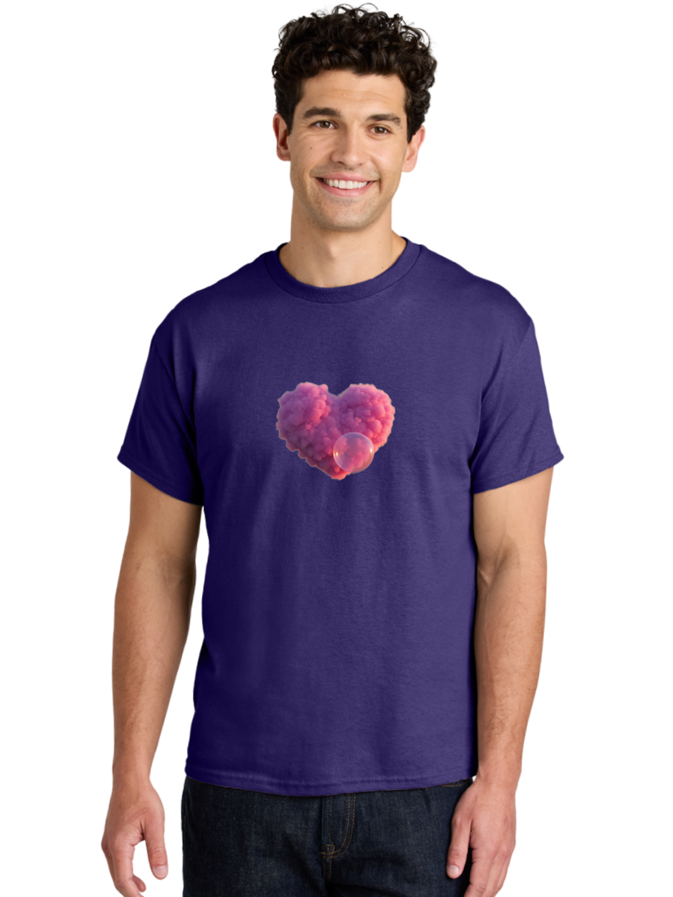 Pink-Heart-With-Bubble Men'S Graphic Tee, 100% Cotton, Comfortable Casual Summer Wear, Machine Washable, Vintage Camera, Old Camera, Antique Camera, Black Camera, Classic Photography, Photography Equipment, Nostalgic Device, Film Camera, Bal132