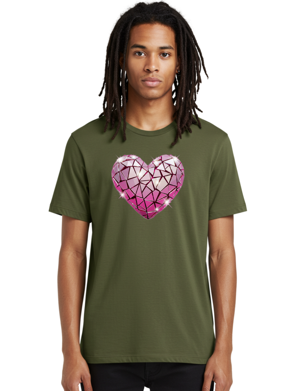 Pink-Mosaic-Heart Men'S Graphic Tee, 100% Cotton, Comfortable Casual Summer Wear, Machine Washable, Vintage Camera, Old Camera, Antique Camera, Black Camera, Classic Photography, Photography Equipment, Nostalgic Device, Film Camera, Camera Art Bal134