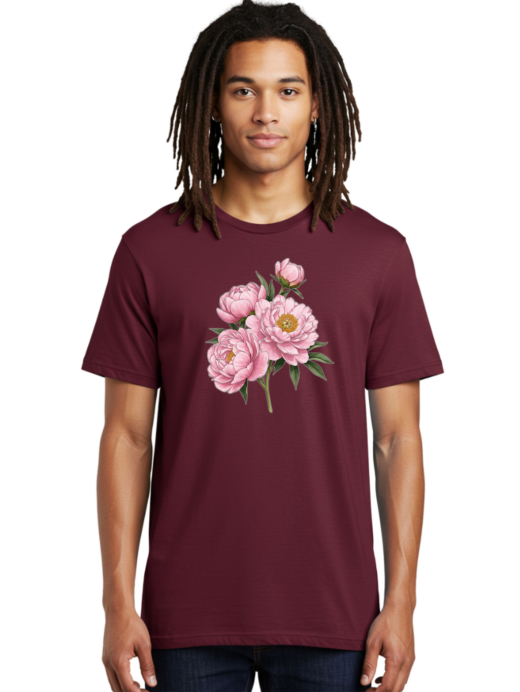 Pink-Peonies-3 Men'S Graphic Tee, 100% Cotton, Comfortable Casual Summer Wear, Machine Washable, Vintage Camera, Old Camera, Antique Camera, Black Camera, Classic Photography, Photography Equipment, Nostalgic Device, Film Camera, Camera Art Bal137