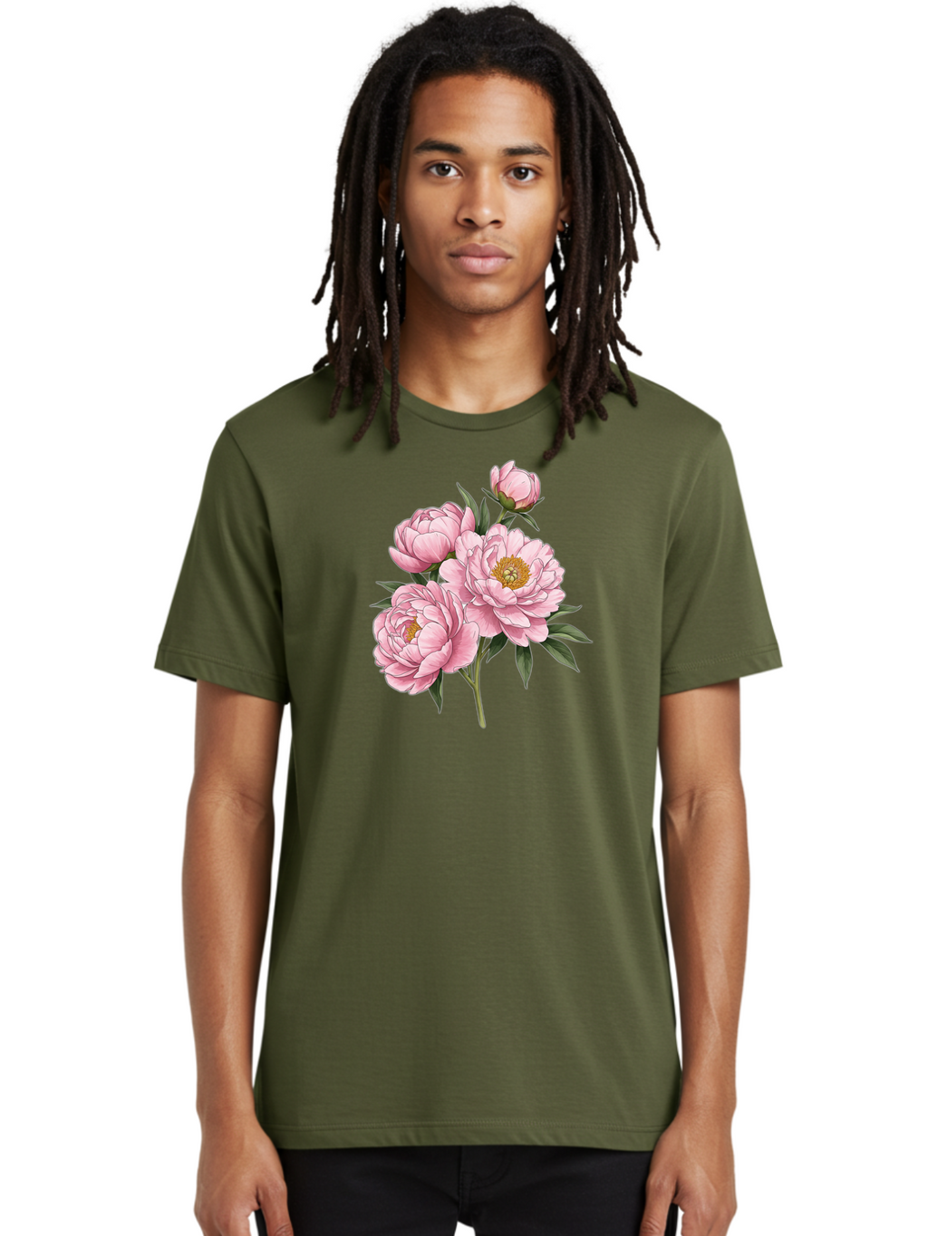 Pink-Peonies-3 Men'S Graphic Tee, 100% Cotton, Comfortable Casual Summer Wear, Machine Washable, Vintage Camera, Old Camera, Antique Camera, Black Camera, Classic Photography, Photography Equipment, Nostalgic Device, Film Camera, Camera Art Bal137