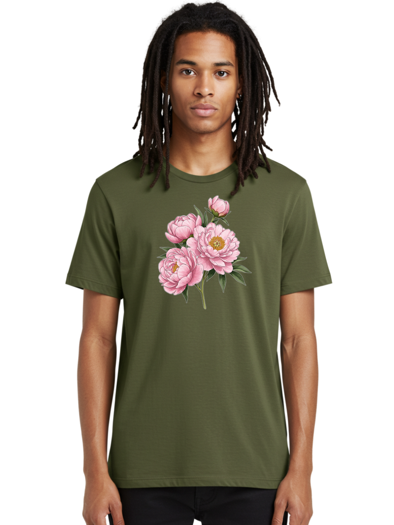 Pink-Peonies-3 Men'S Graphic Tee, 100% Cotton, Comfortable Casual Summer Wear, Machine Washable, Vintage Camera, Old Camera, Antique Camera, Black Camera, Classic Photography, Photography Equipment, Nostalgic Device, Film Camera, Camera Art Bal137