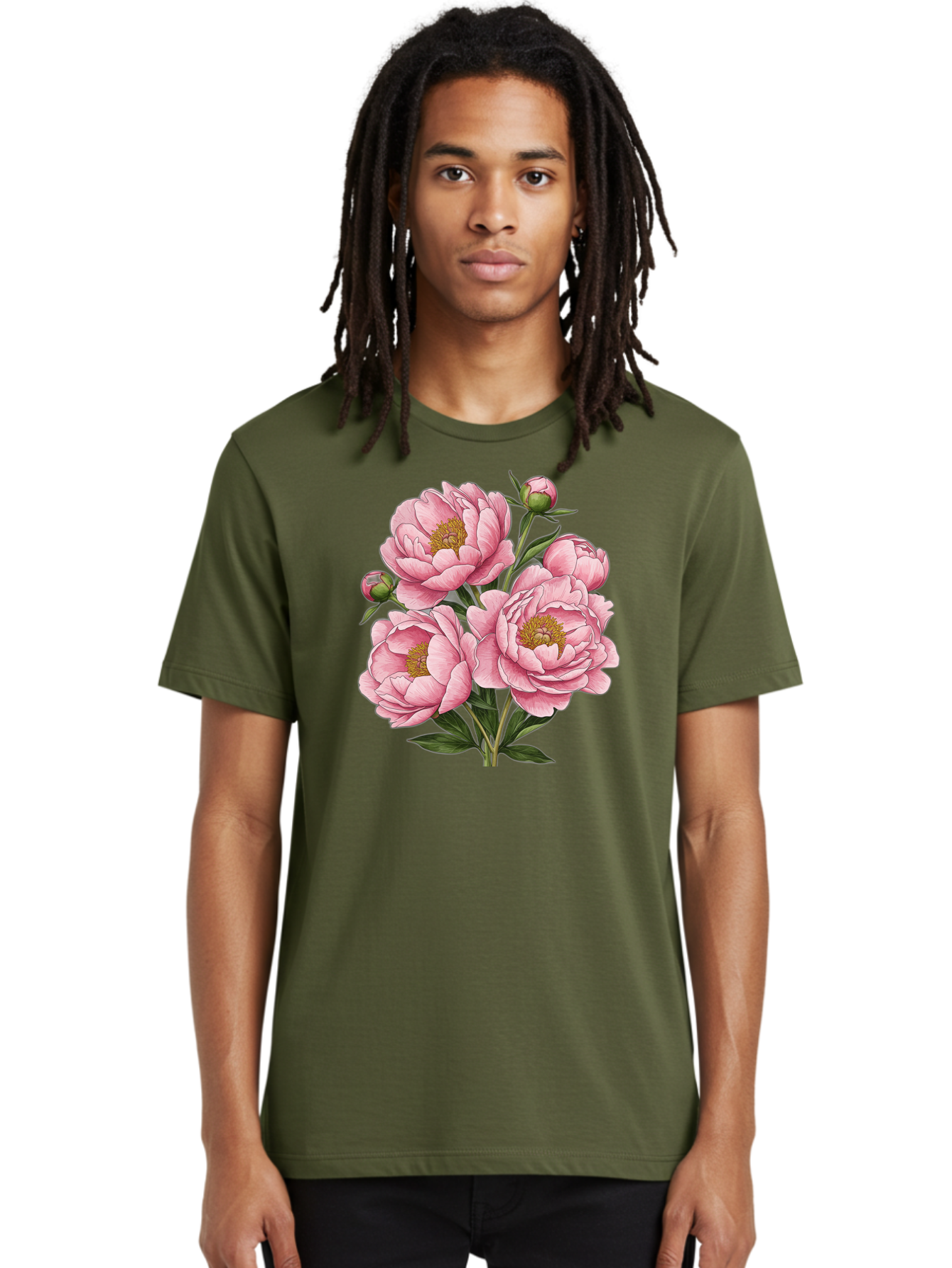 Pink-Peonies-4 Men'S Graphic Tee, 100% Cotton, Comfortable Casual Summer Wear, Machine Washable, Vintage Camera, Old Camera, Antique Camera, Black Camera, Classic Photography, Photography Equipment, Nostalgic Device, Film Camera, Camera Art Bal138