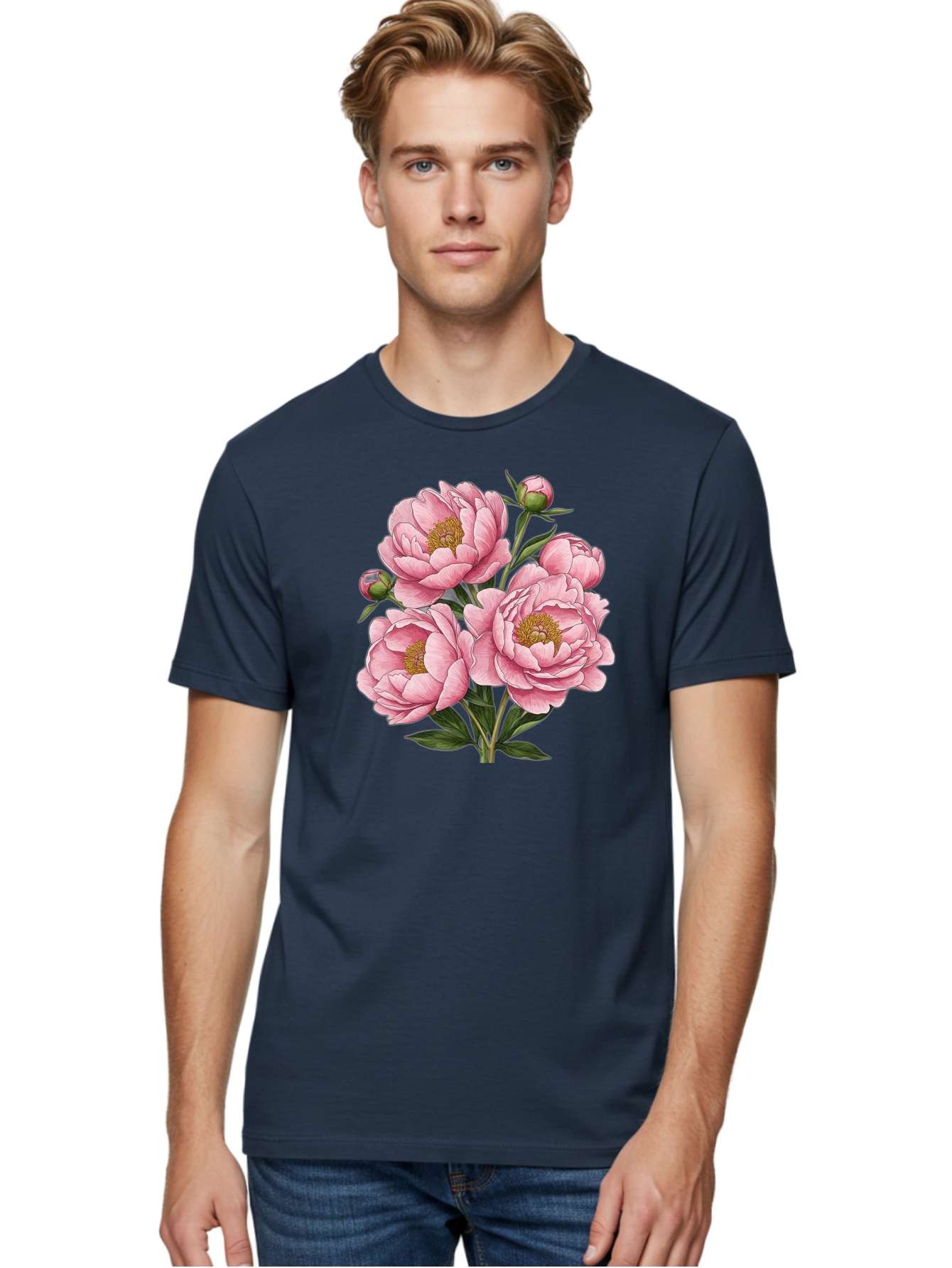 Pink-Peonies-4 Men'S Graphic Tee, 100% Cotton, Comfortable Casual Summer Wear, Machine Washable, Vintage Camera, Old Camera, Antique Camera, Black Camera, Classic Photography, Photography Equipment, Nostalgic Device, Film Camera, Camera Art Bal138