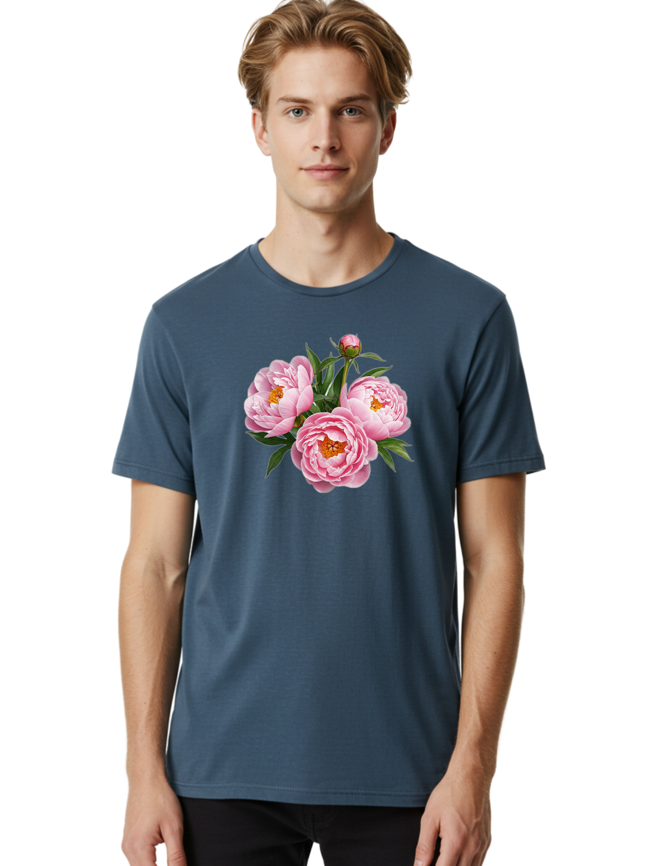 Pink-Peonies-5 Men'S Graphic Tee, 100% Cotton, Comfortable Casual Summer Wear, Machine Washable, Vintage Camera, Old Camera, Antique Camera, Black Camera, Classic Photography, Photography Equipment, Nostalgic Device, Film Camera, Camera Art Bal139