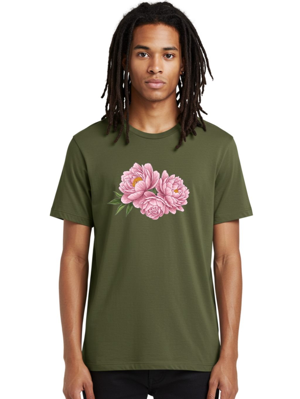 Pink-Peonies-6 Men'S Graphic Tee, 100% Cotton, Comfortable Casual Summer Wear, Machine Washable, Vintage Camera, Old Camera, Antique Camera, Black Camera, Classic Photography, Photography Equipment, Nostalgic Device, Film Camera, Camera Art Bal140