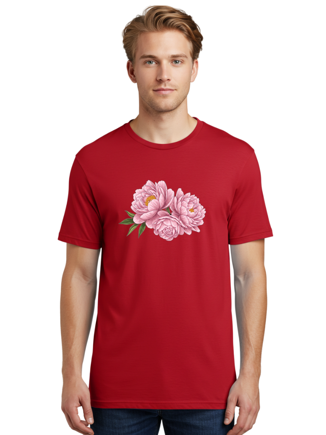 Pink-Peonies-6 Men'S Graphic Tee, 100% Cotton, Comfortable Casual Summer Wear, Machine Washable, Vintage Camera, Old Camera, Antique Camera, Black Camera, Classic Photography, Photography Equipment, Nostalgic Device, Film Camera, Camera Art Bal140