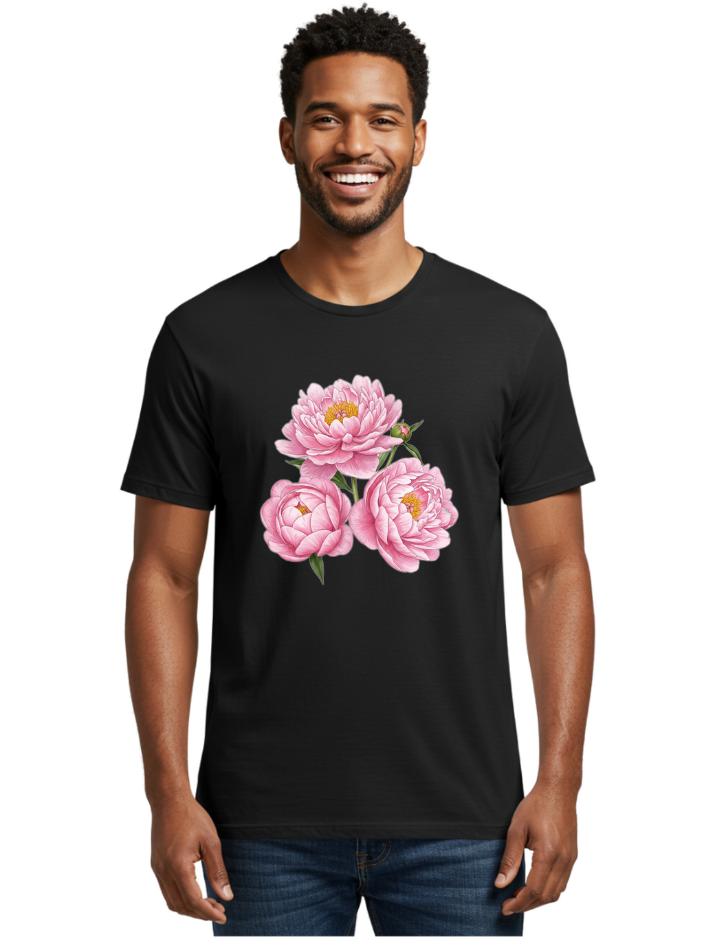 Pink-Peonies Men'S Graphic Tee, 100% Cotton, Comfortable Casual Summer Wear, Machine Washable, Vintage Camera, Old Camera, Antique Camera, Black Camera, Classic Photography, Photography Equipment, Nostalgic Device, Film Camera, Camera Art Bal141