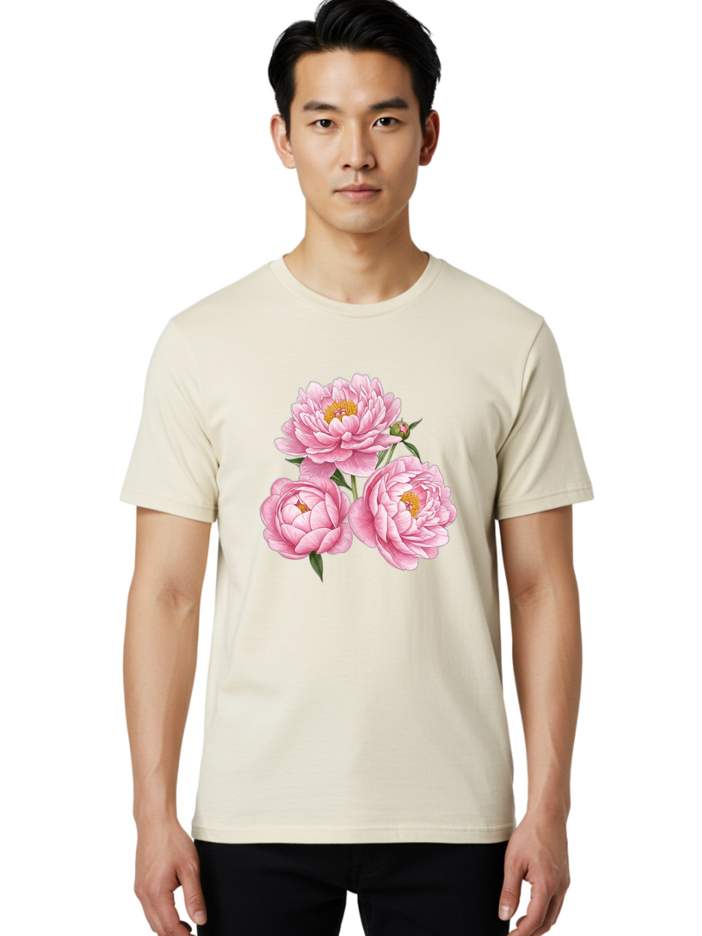 Pink-Peonies Men'S Graphic Tee, 100% Cotton, Comfortable Casual Summer Wear, Machine Washable, Vintage Camera, Old Camera, Antique Camera, Black Camera, Classic Photography, Photography Equipment, Nostalgic Device, Film Camera, Camera Art Bal141