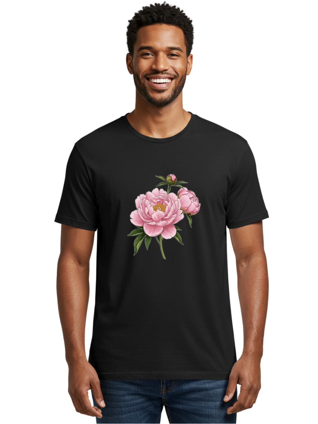 Pink-Peony-Flowers Men'S Graphic Tee, 100% Cotton, Comfortable Casual Summer Wear, Machine Washable, Vintage Camera, Old Camera, Antique Camera, Black Camera, Classic Photography, Photography Equipment, Nostalgic Device, Film Camera, Bal142